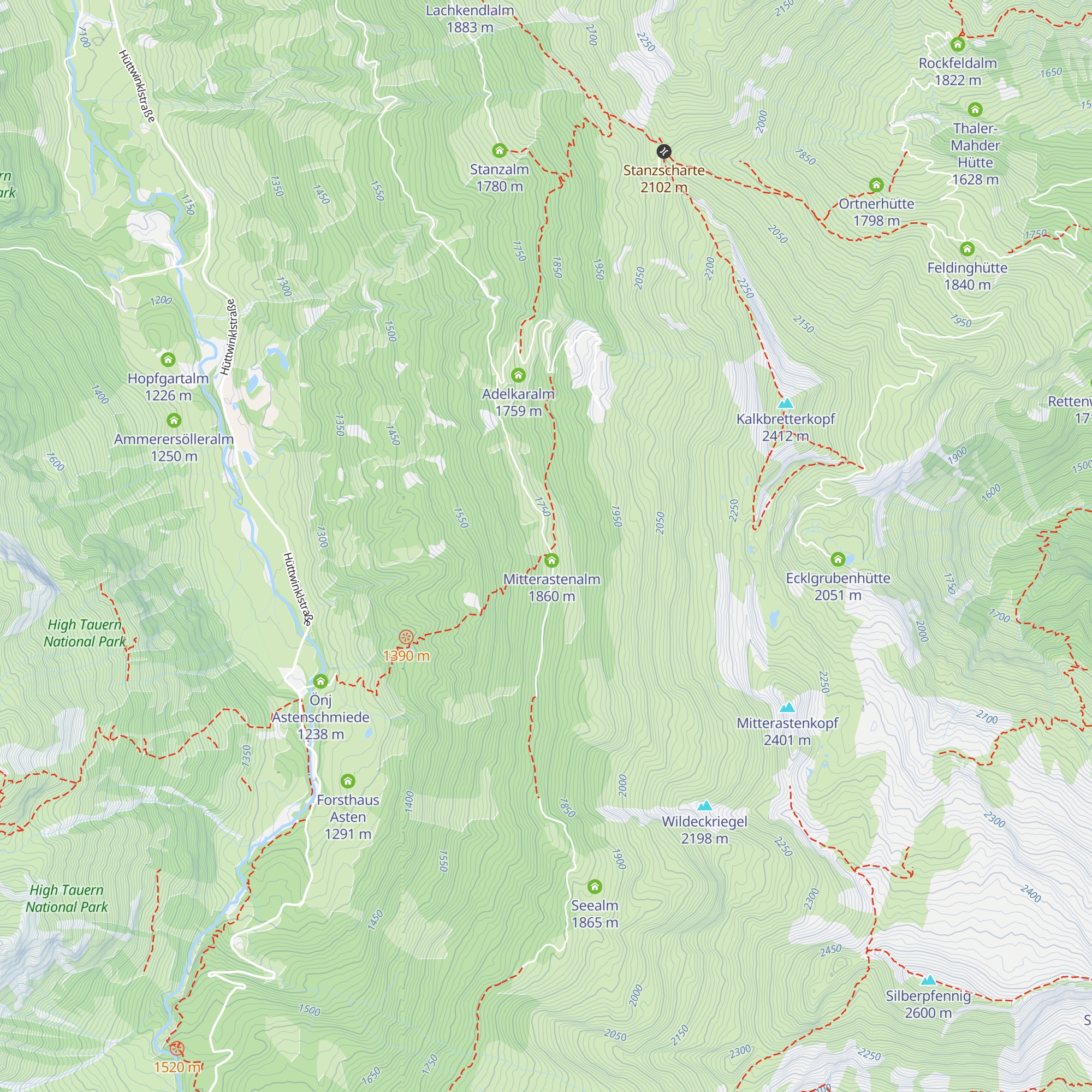 Panorama-Alm Mitterasten map