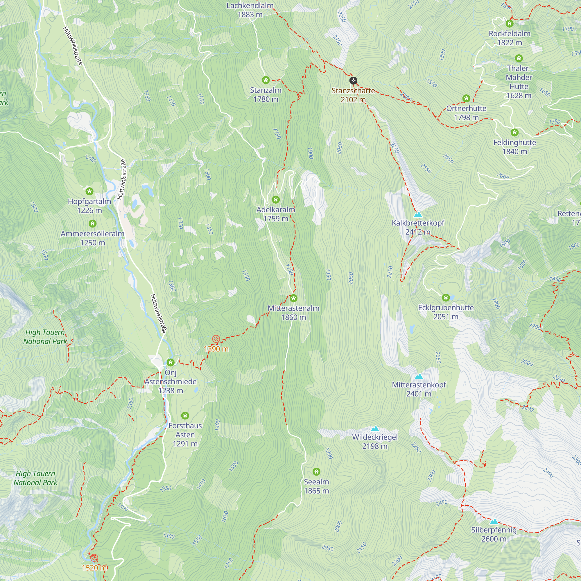 Panorama-Alm Mitterasten map