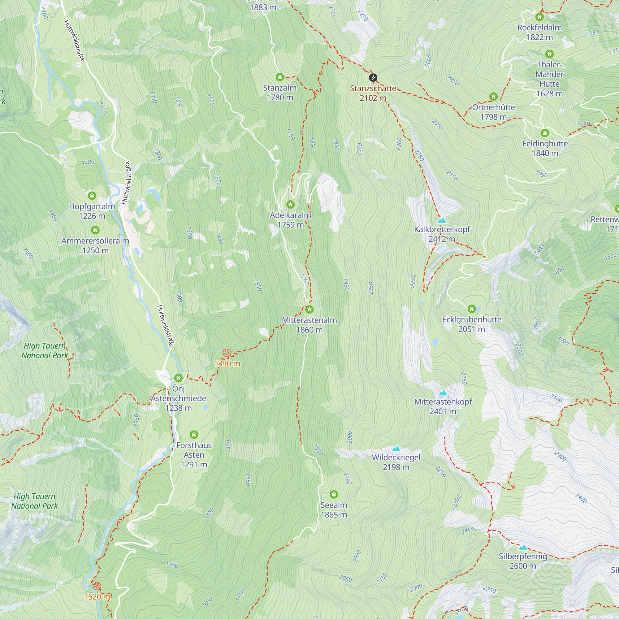 Mitterastenalm map