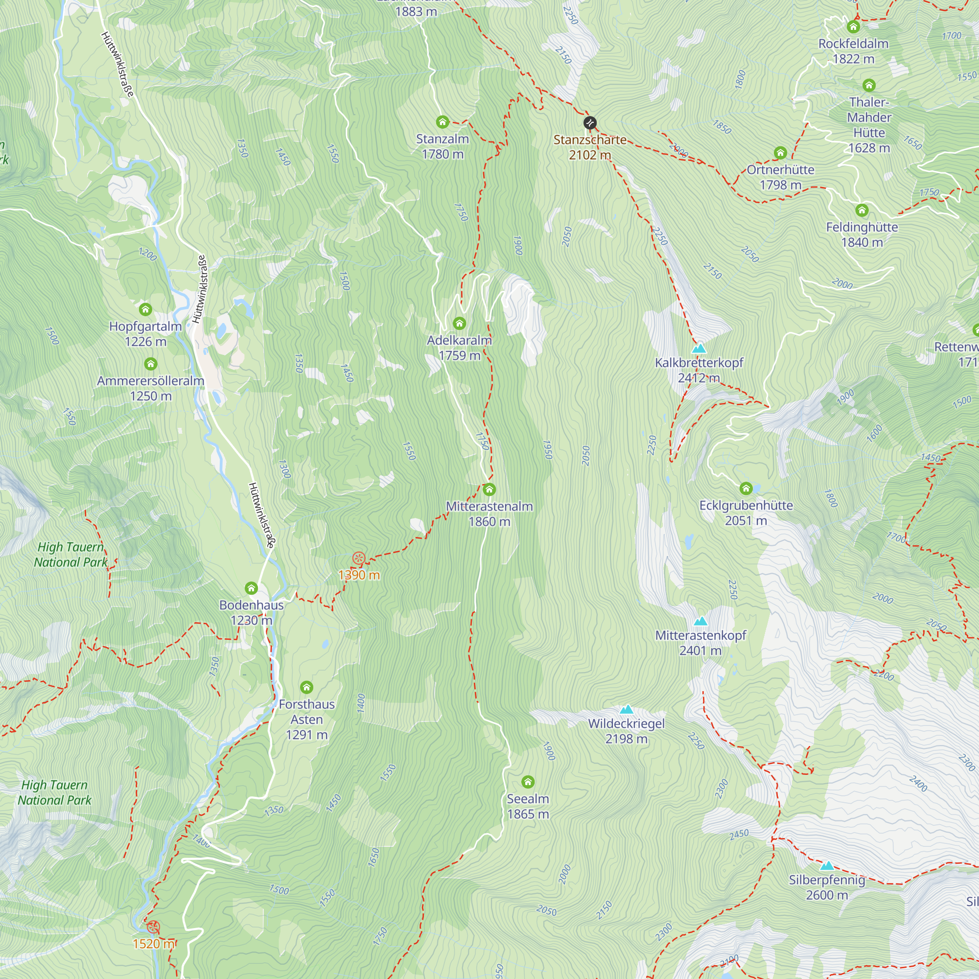 Mitterastenalm map
