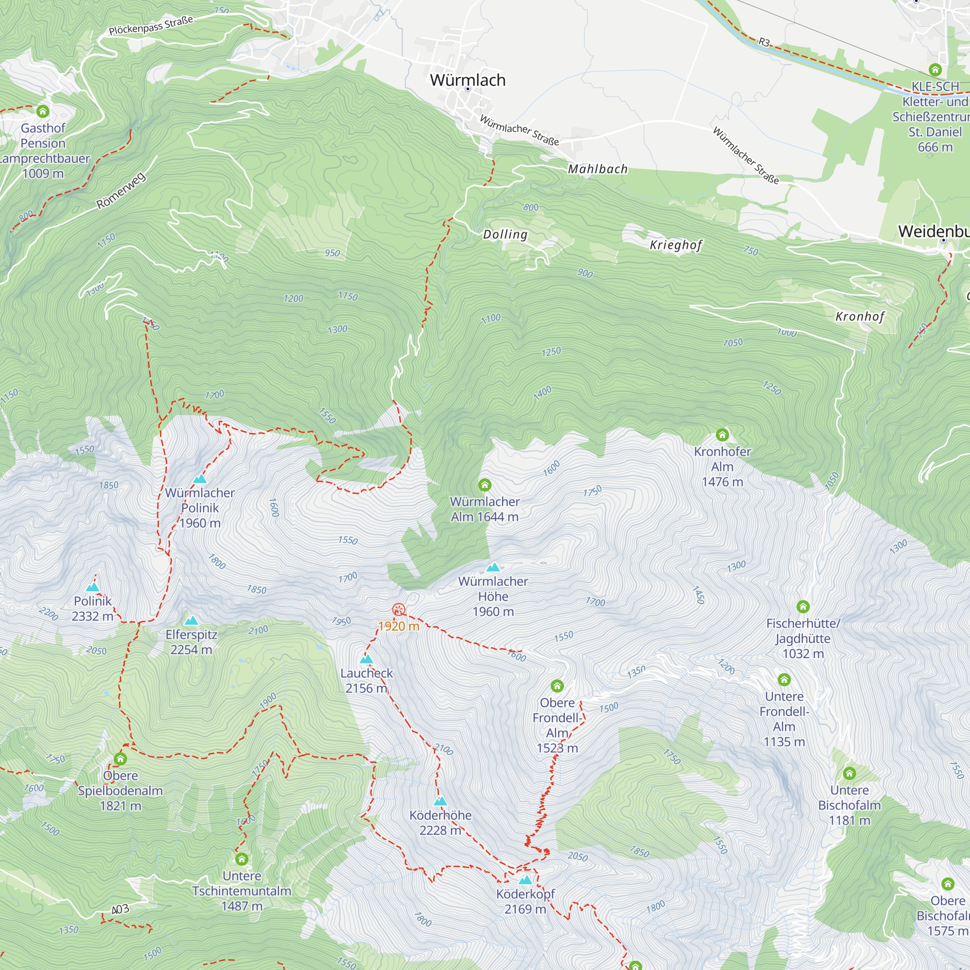 Würmlacher Alm map
