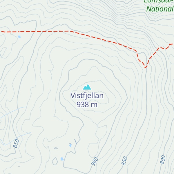 Map of Vistfjellan