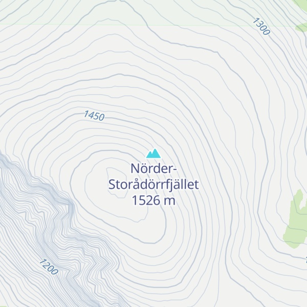 Map of Nörder-Storådörrfjället