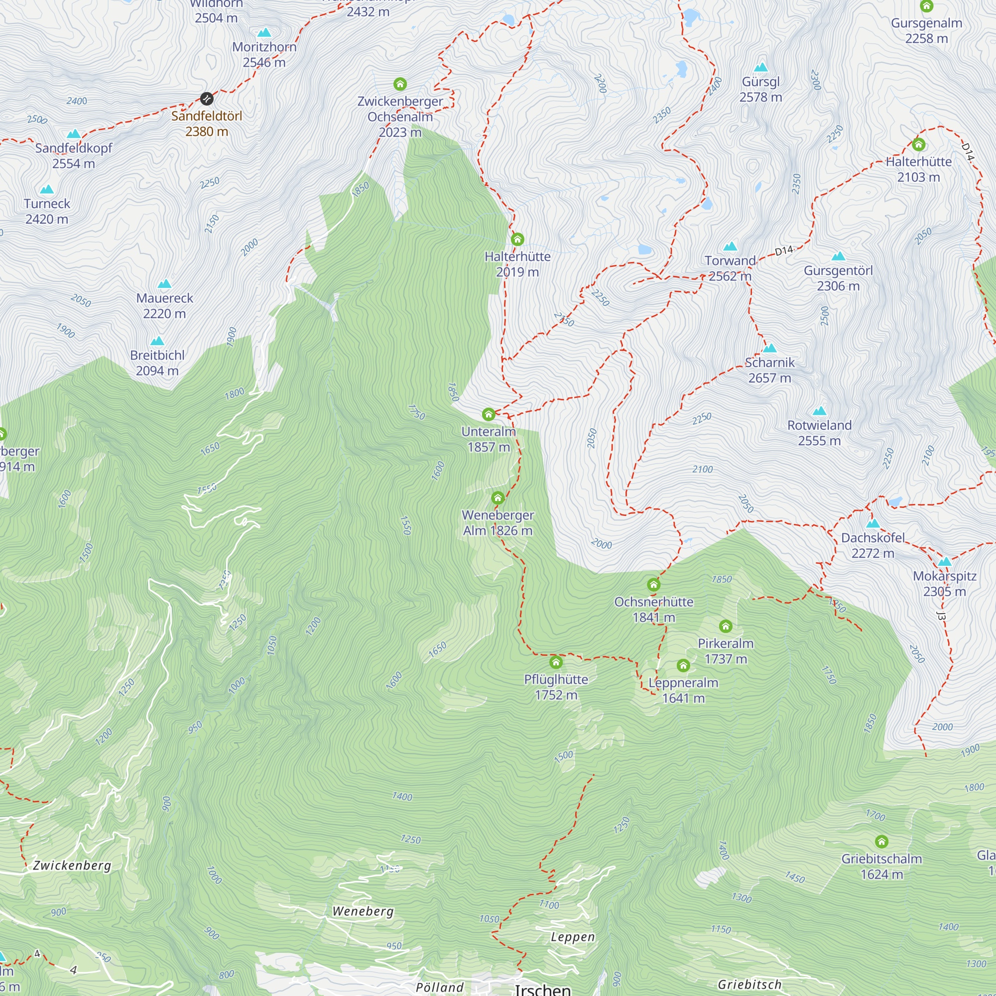 Weneberger Alm map