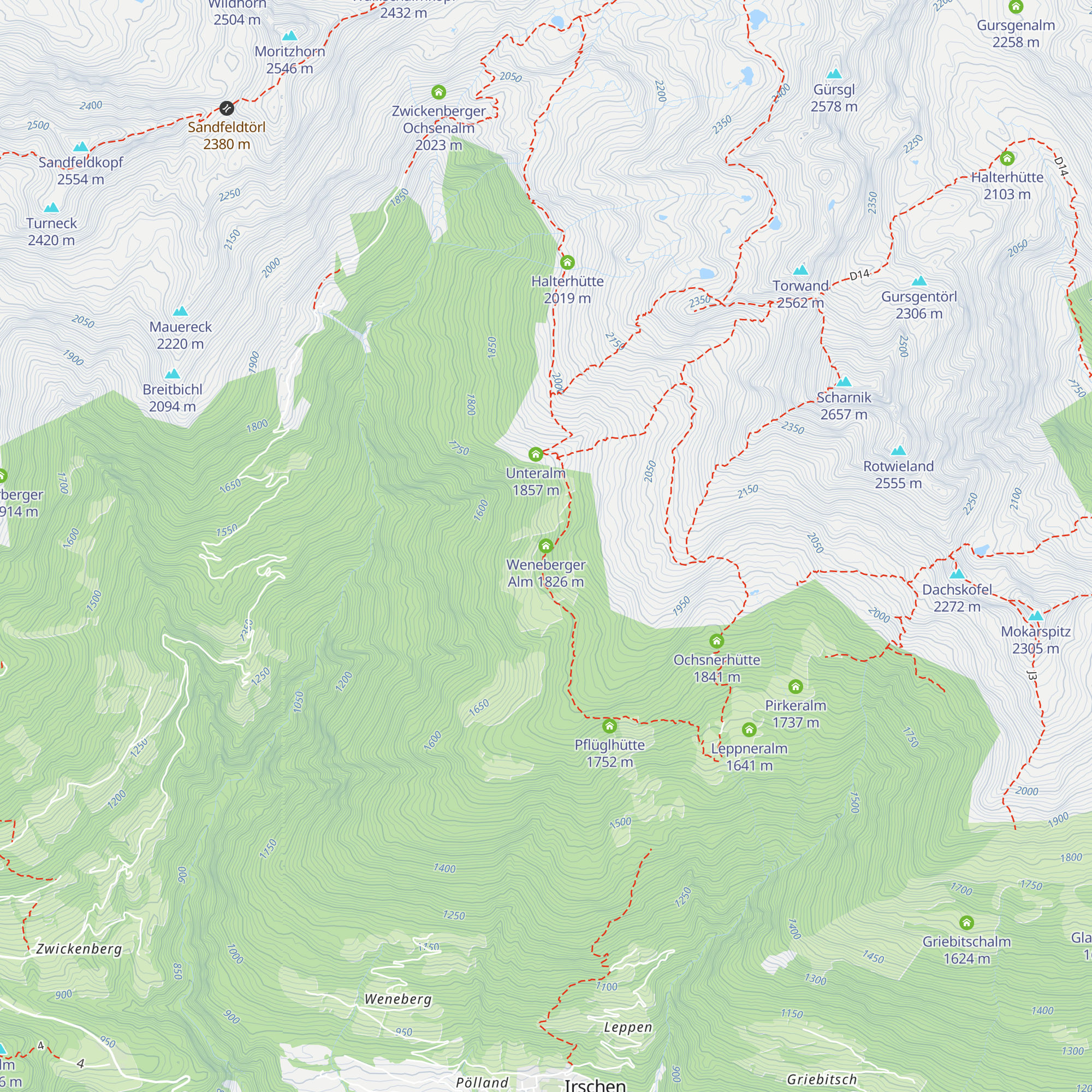 Weneberger Alm map