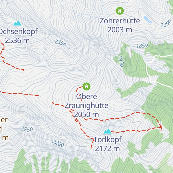 Map of Obere Zraunighütte