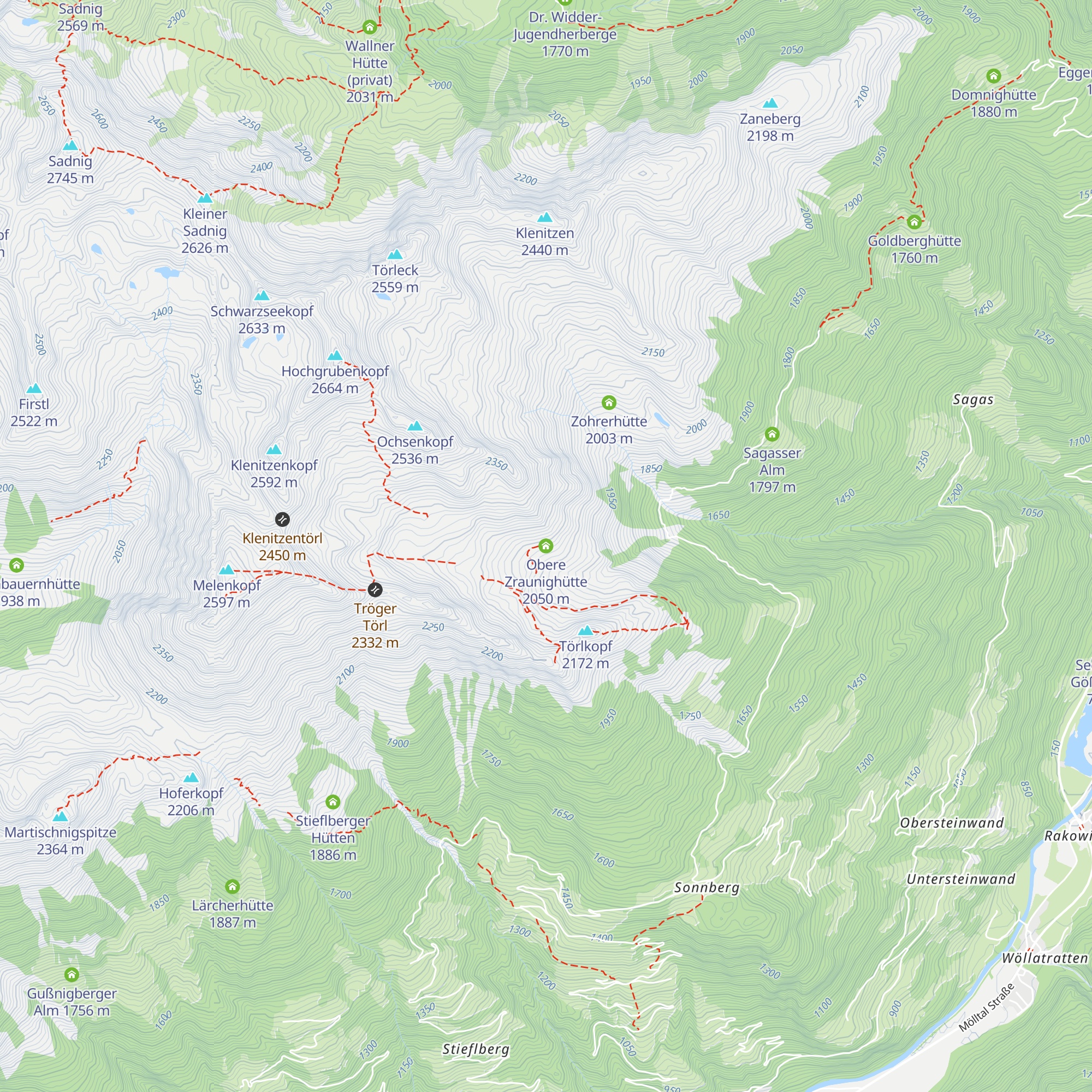Obere Zraunighütte map