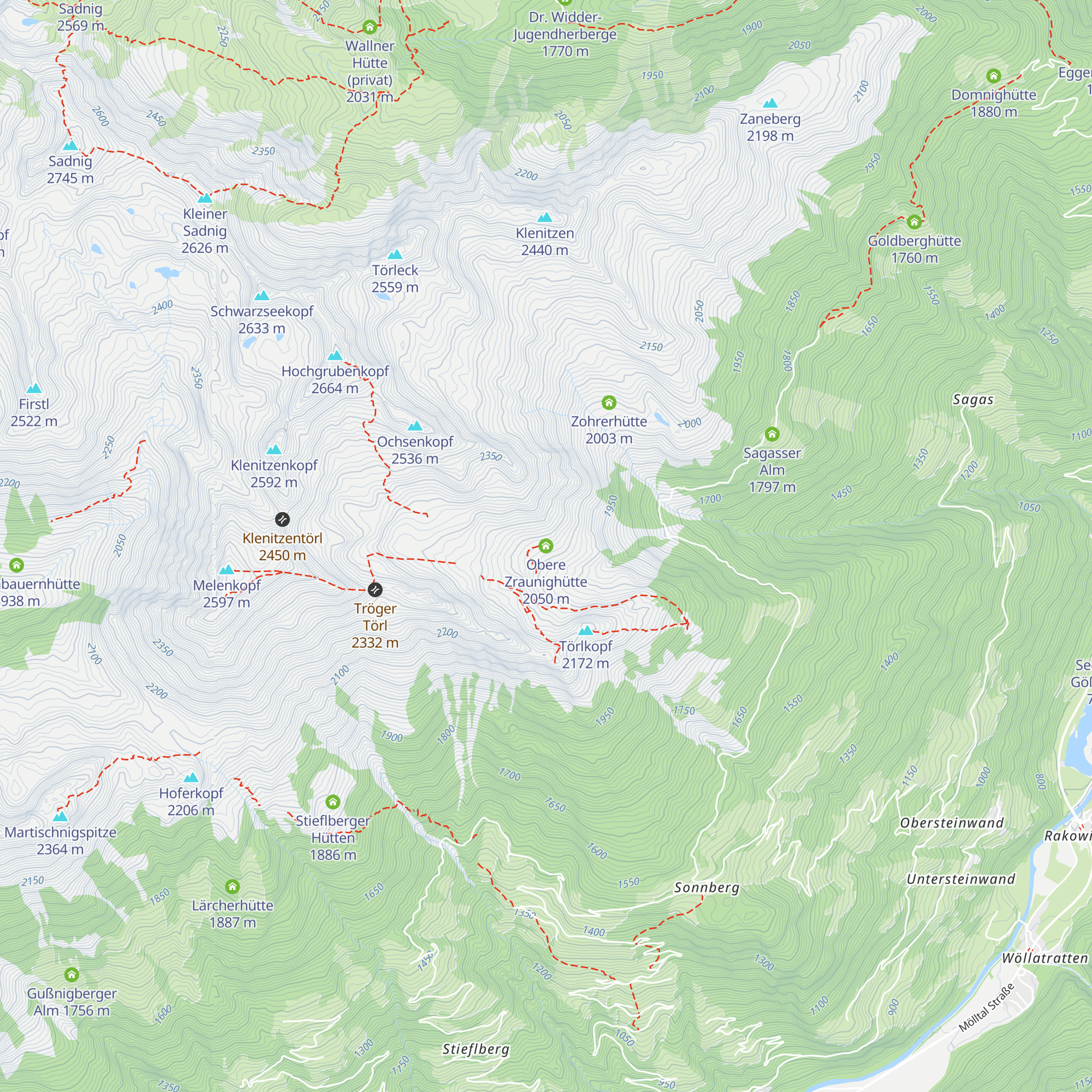 Obere Zraunighütte map
