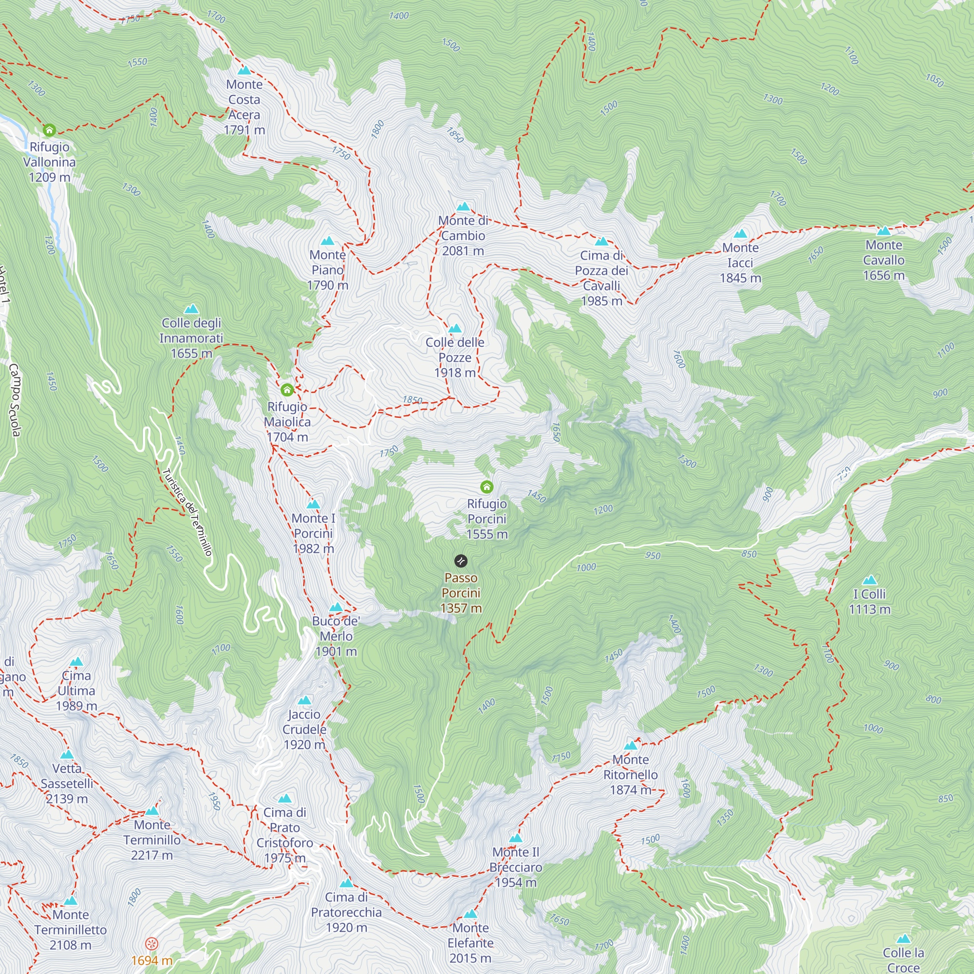 Rifugio Porcini map