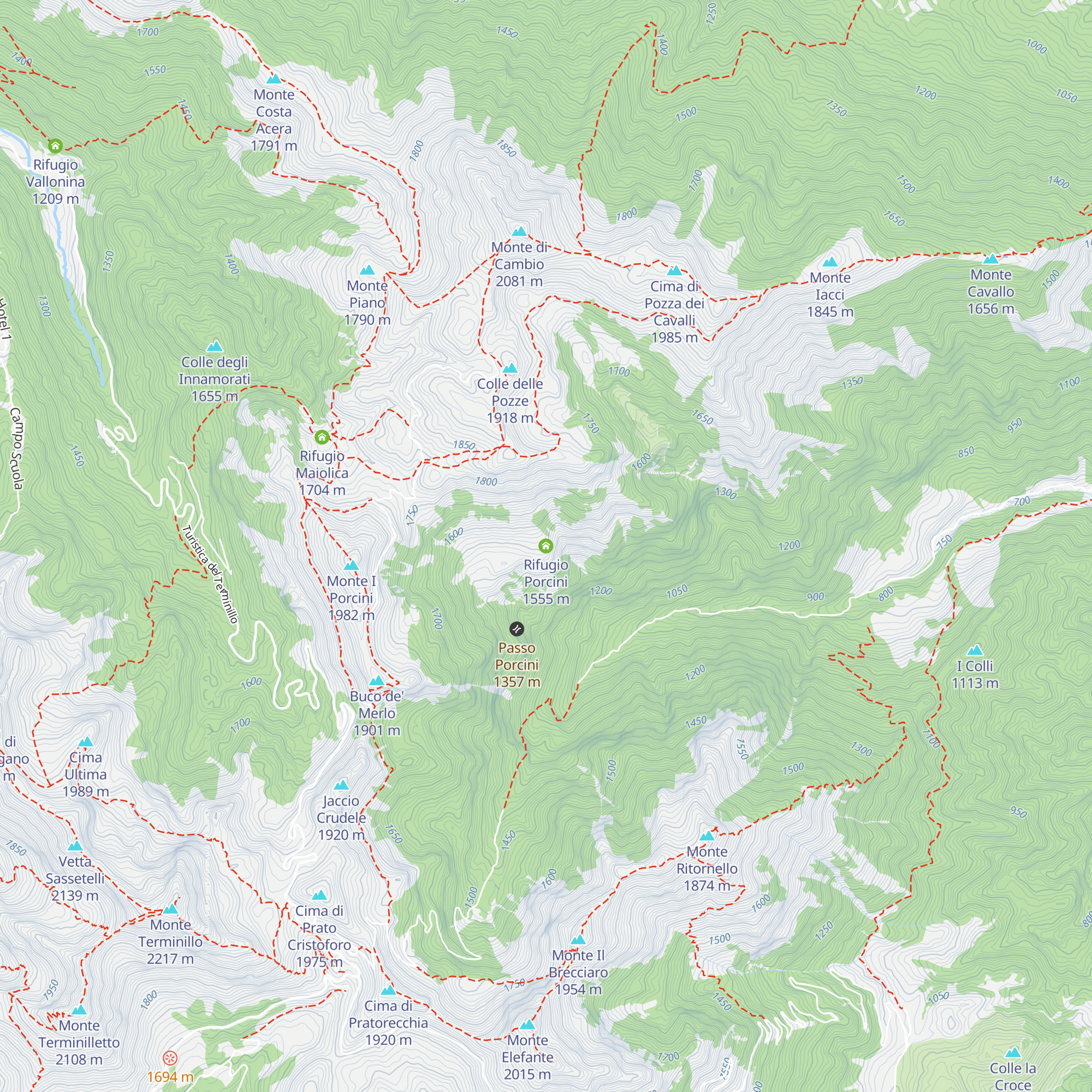 Rifugio Porcini map