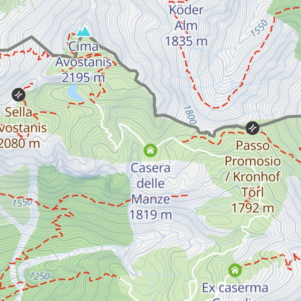 Map of Casera delle Manze