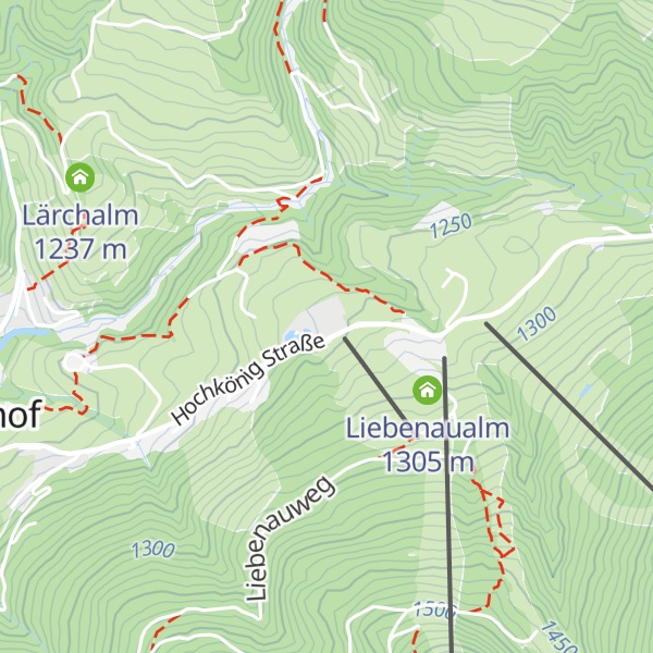 Map of Übergossene Alm