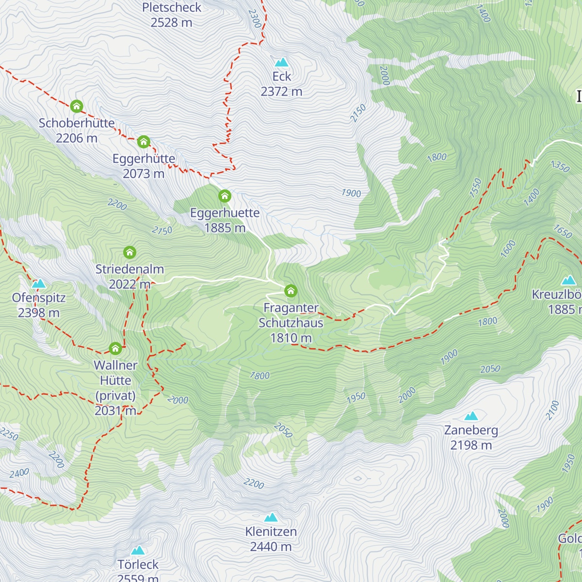 Fraganter Schutzhaus map