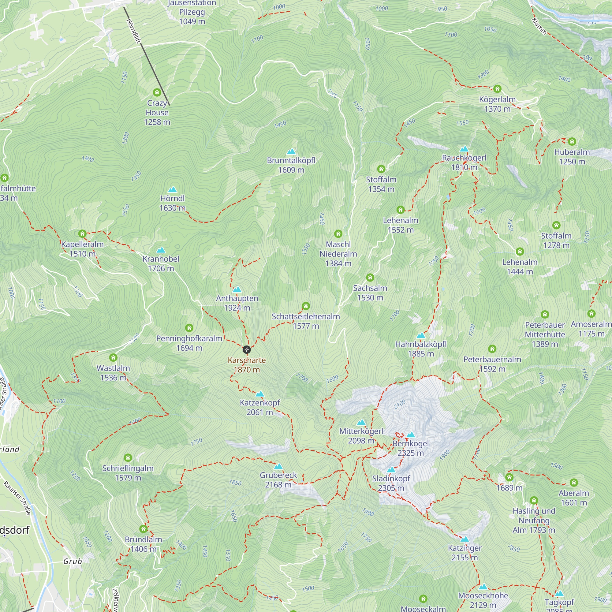 Schattseitlehenalm map