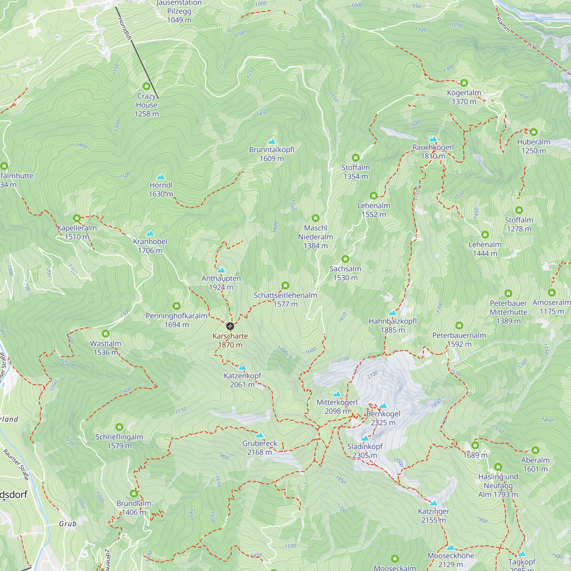 Schattseitlehenalm map