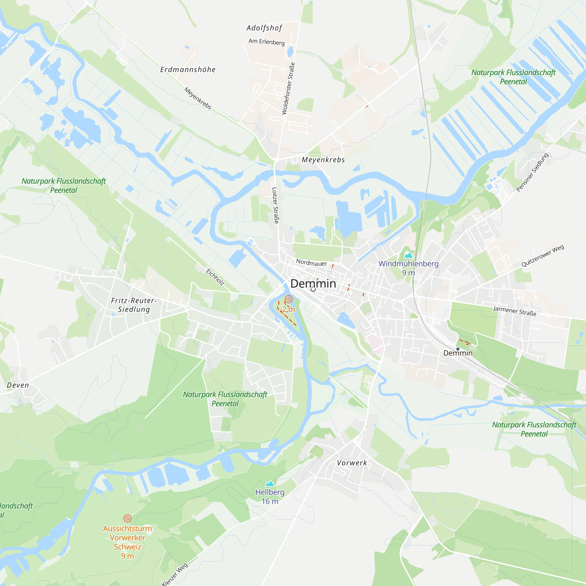 Stadtinformation Demmin map