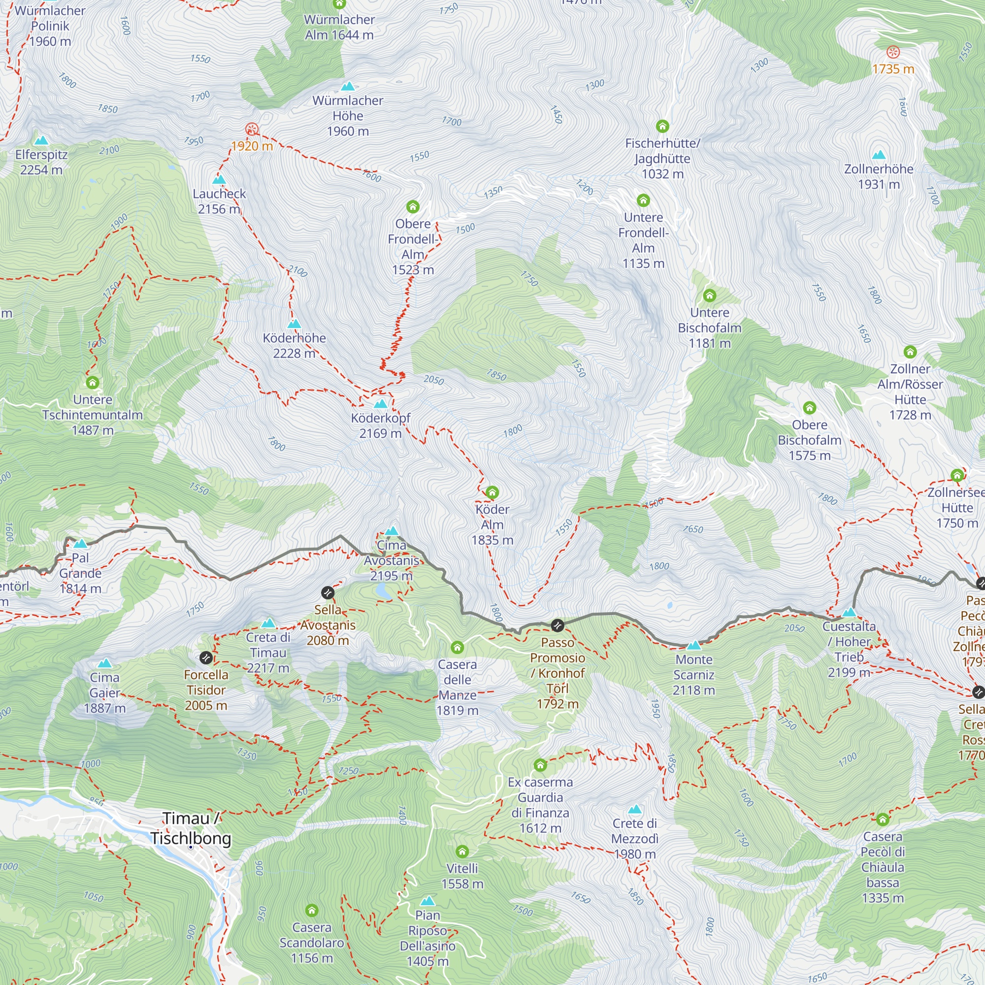 Köder Alm map