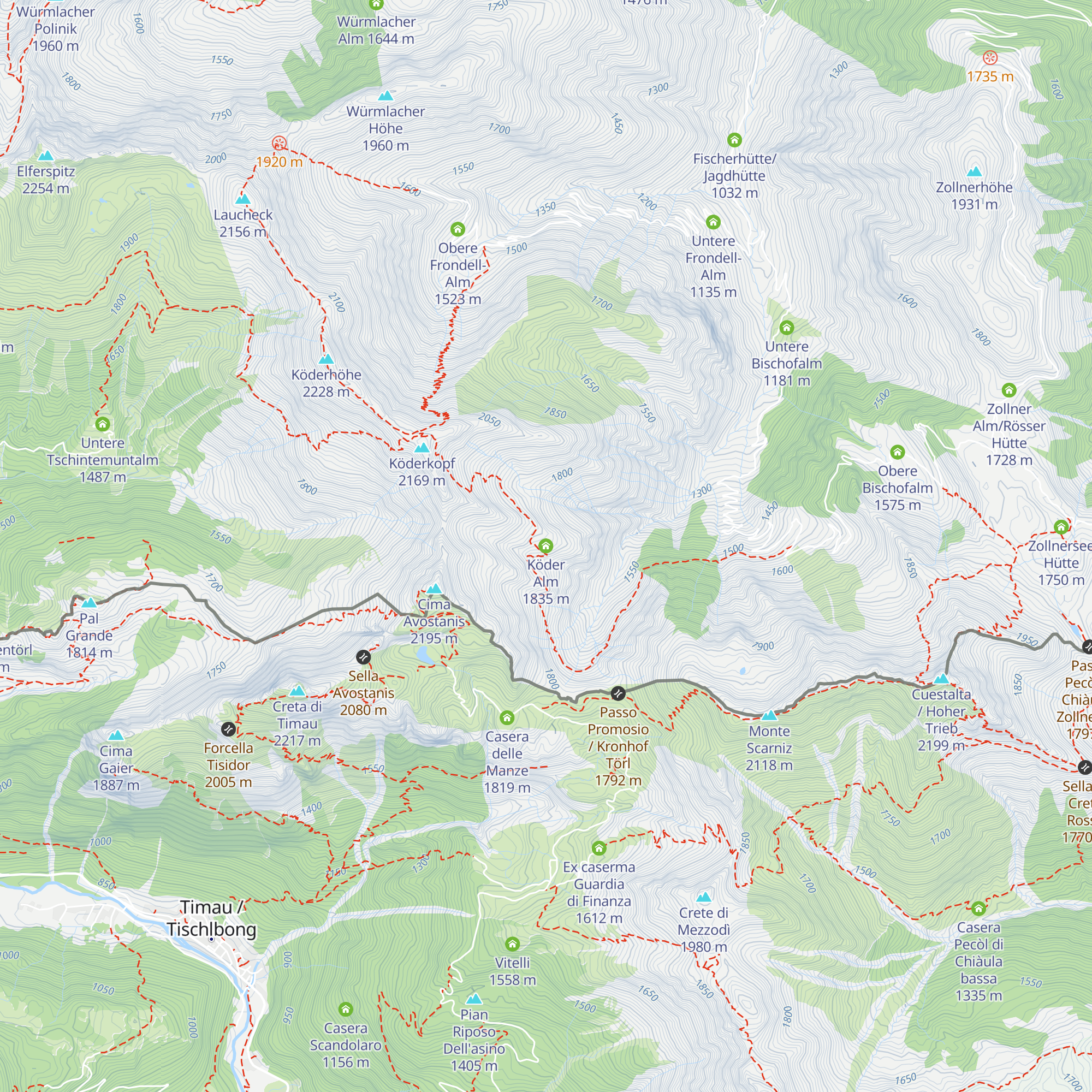 Köder Alm map