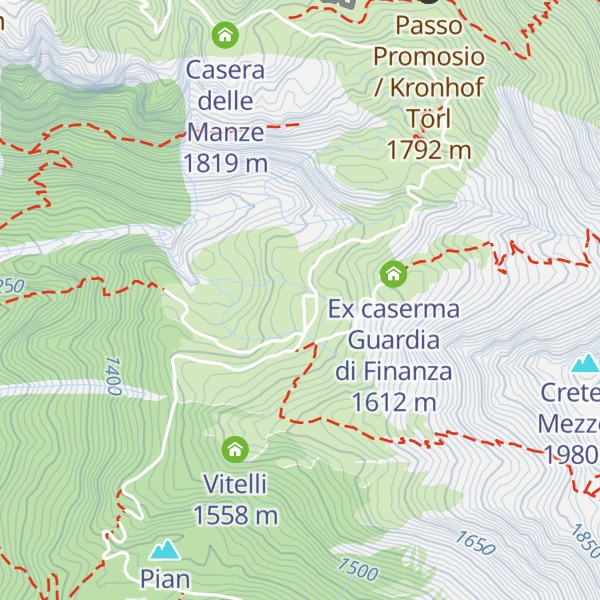 Map of Casera Promosio / Promôs