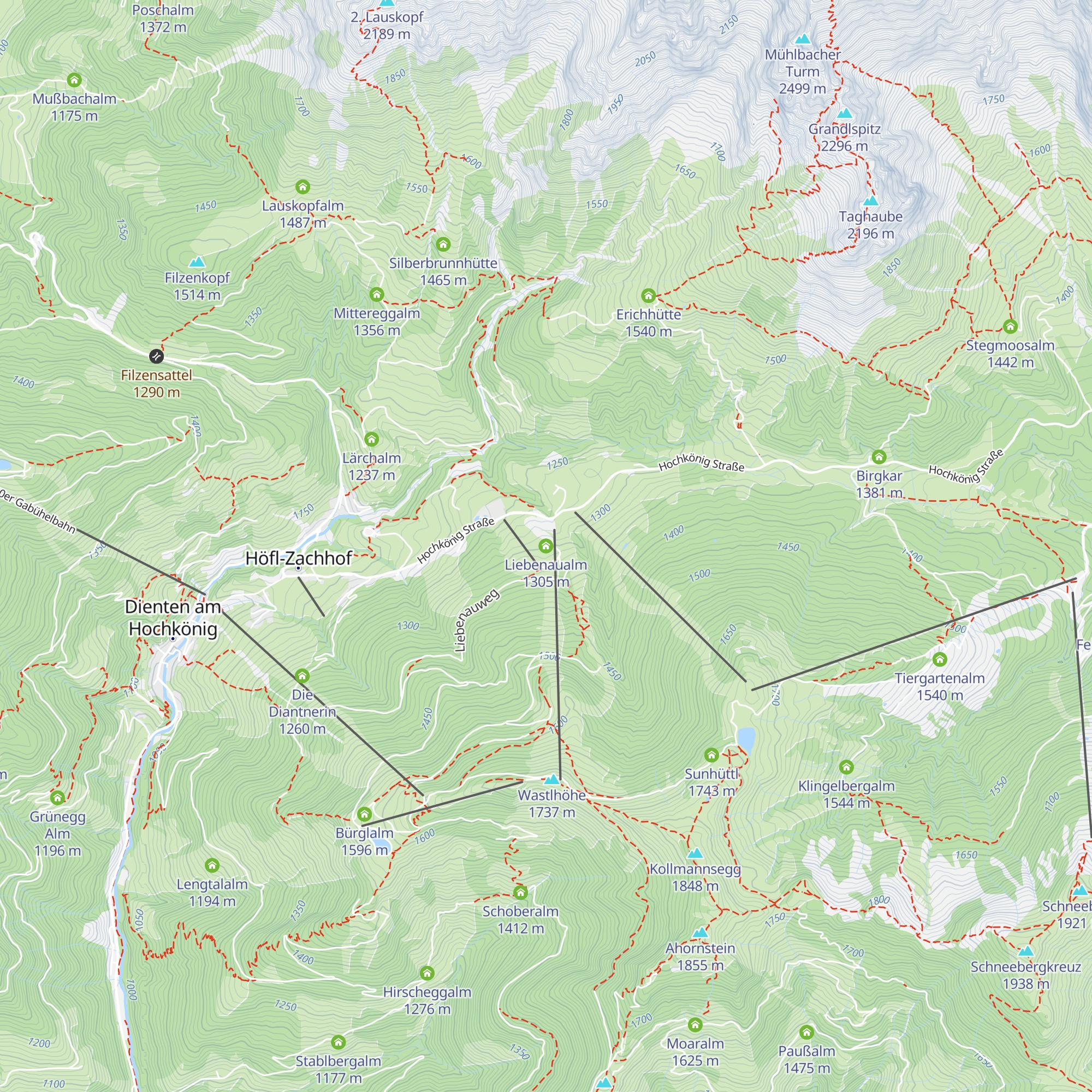 Liebenaualm map