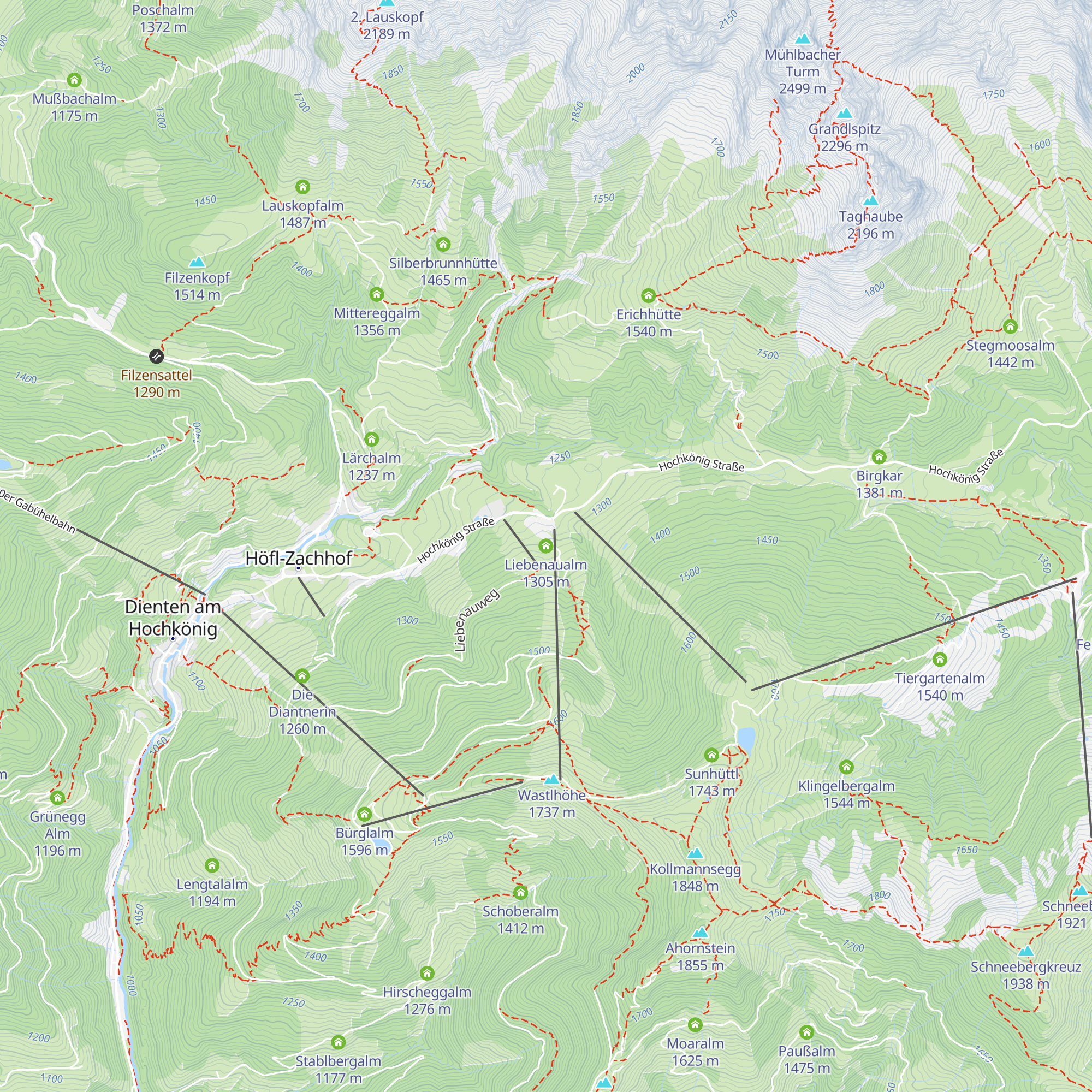 Liebenaualm map