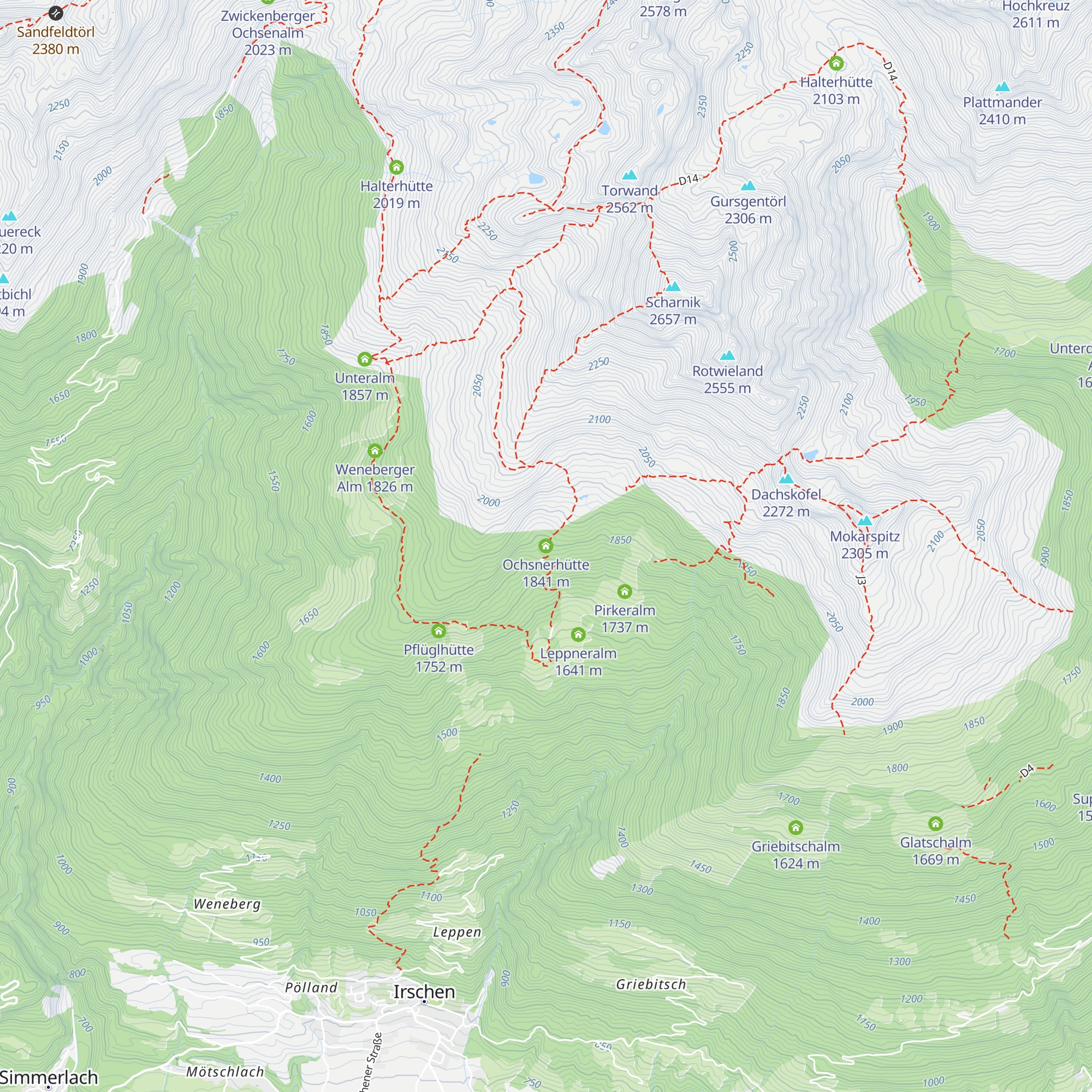 Ochsnerhütte map