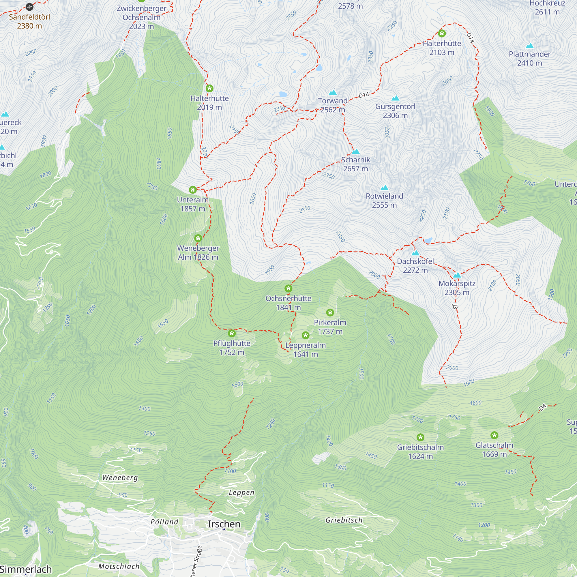 Ochsnerhütte map