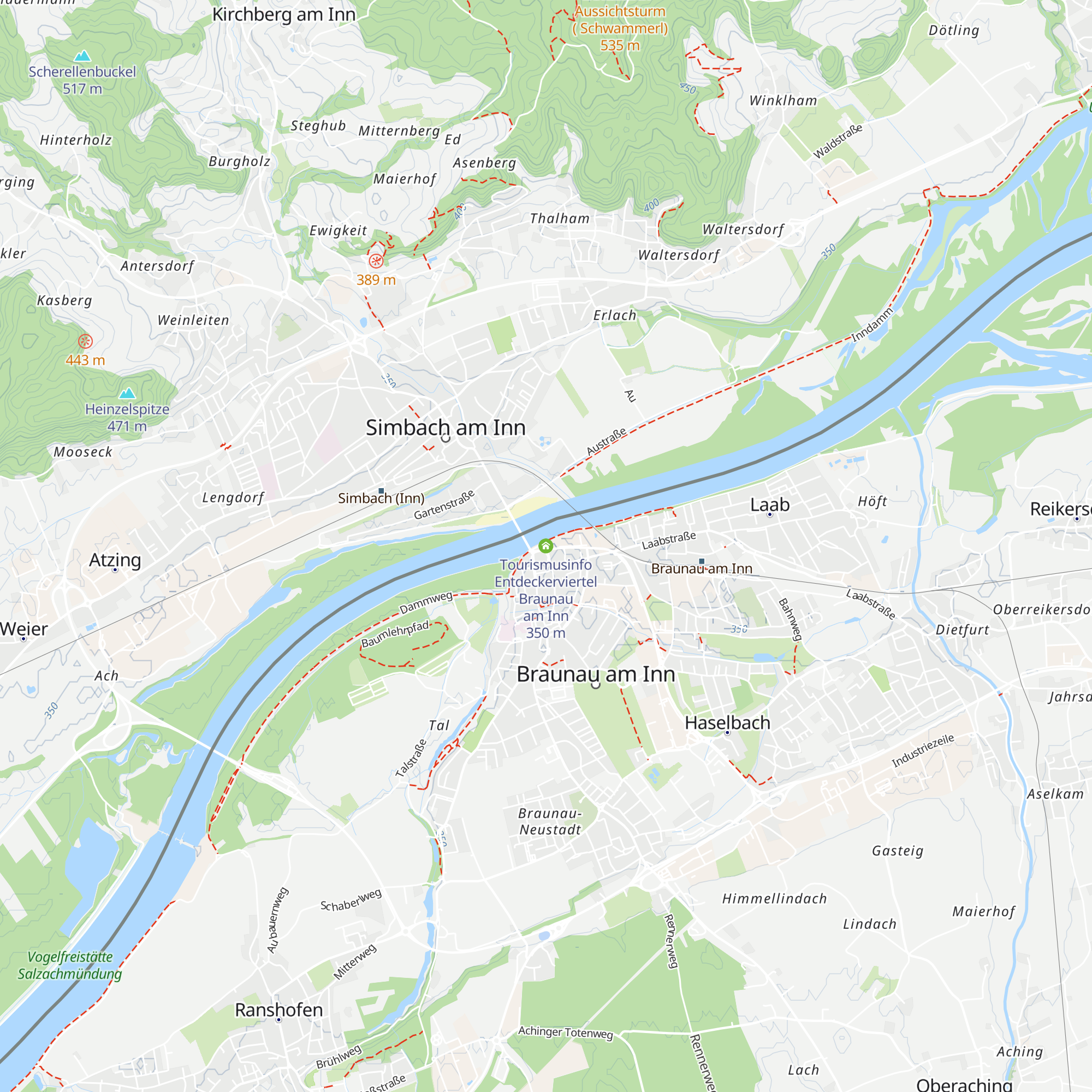 Tourismusinfo Entdeckerviertel Braunau am Inn map