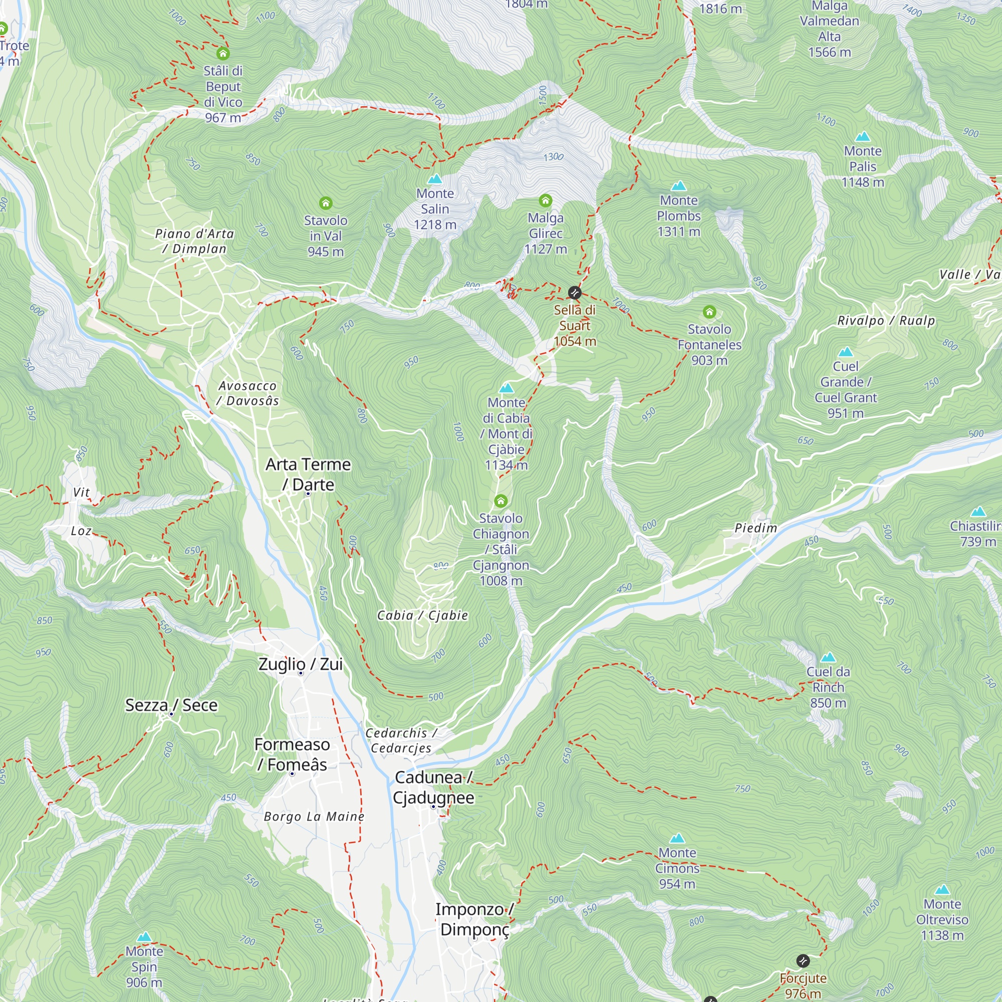 Stavolo Chiagnon / Stâli Cjangnon map