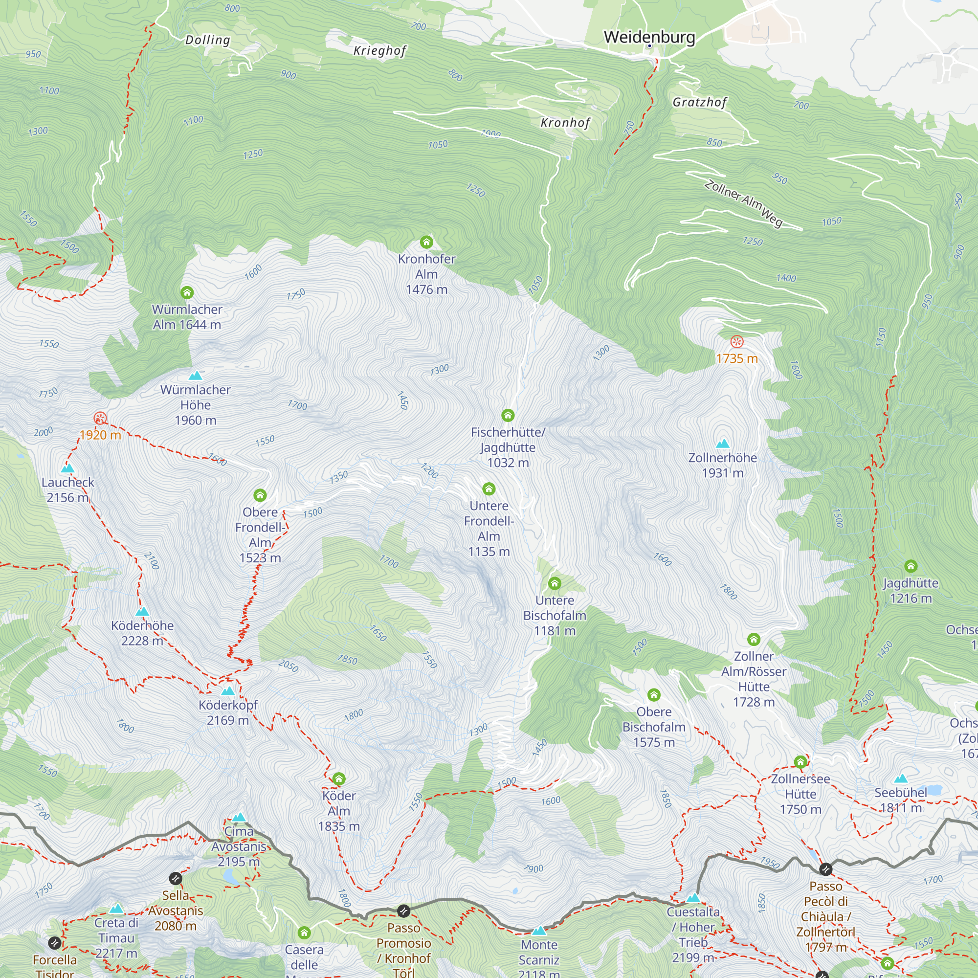 Untere Frondell-Alm map