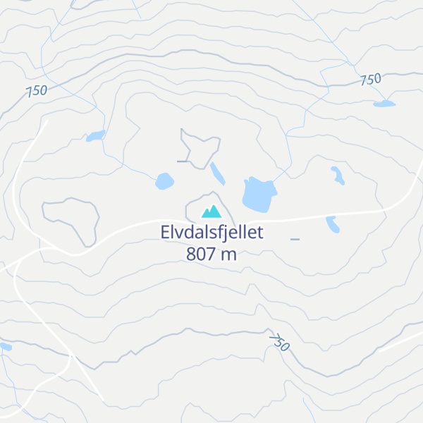 Map of Elvdalsfjellet