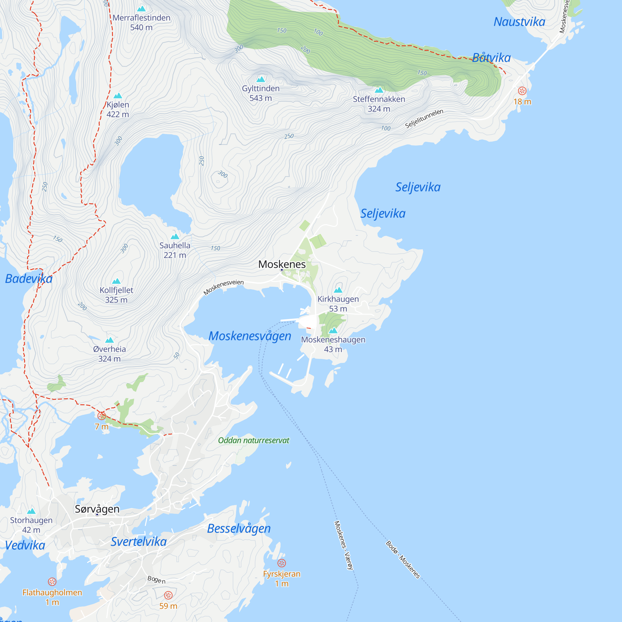 Moskenes tourist information map