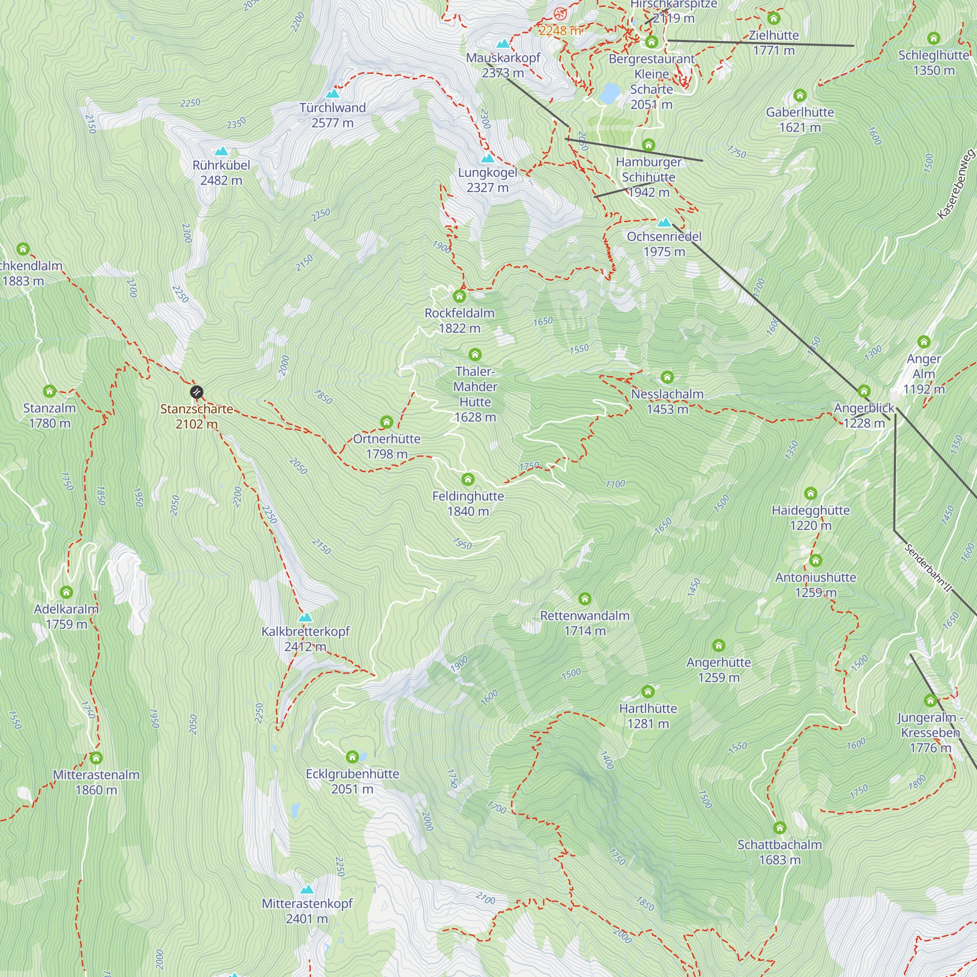 Tofererhütte map