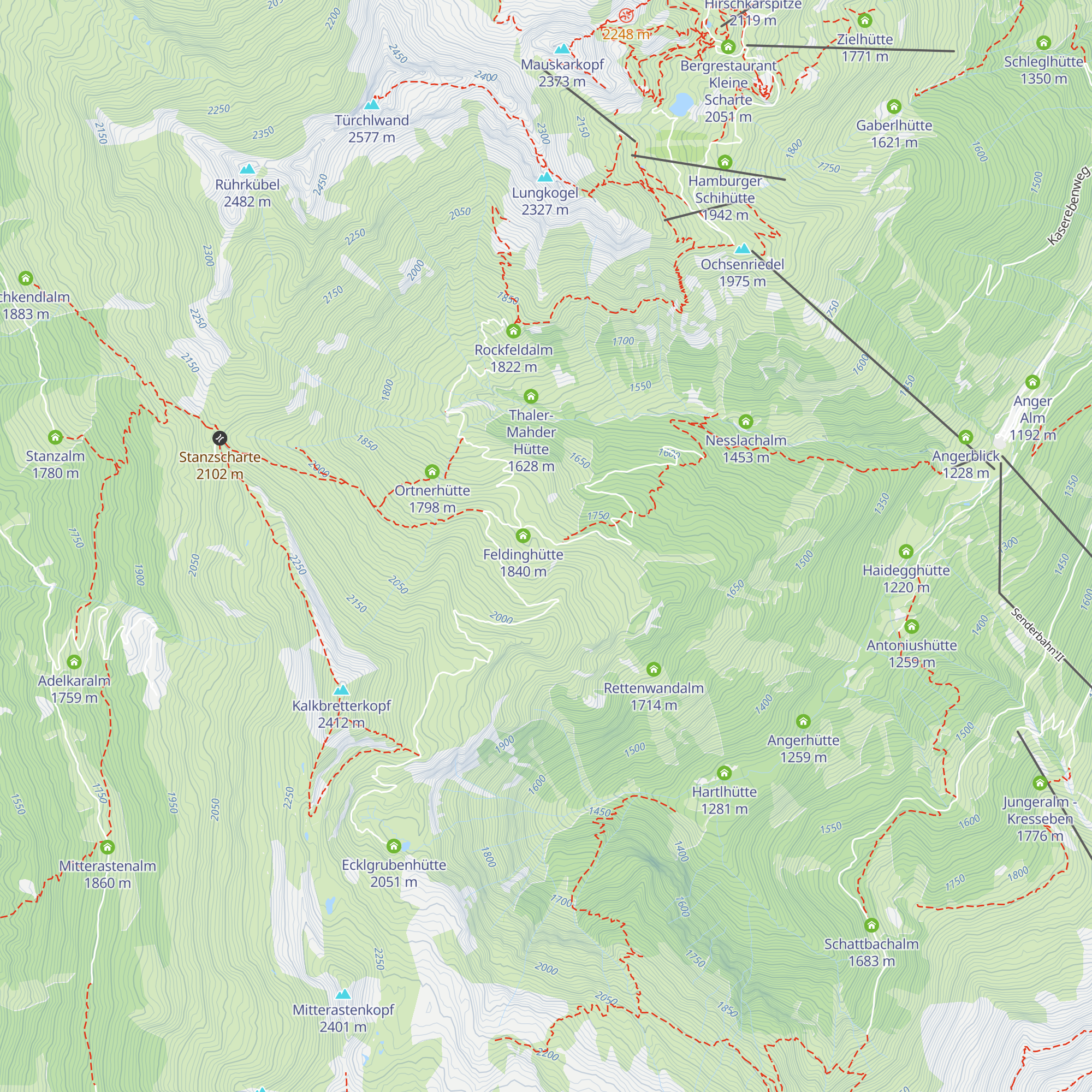 Tofererhütte map