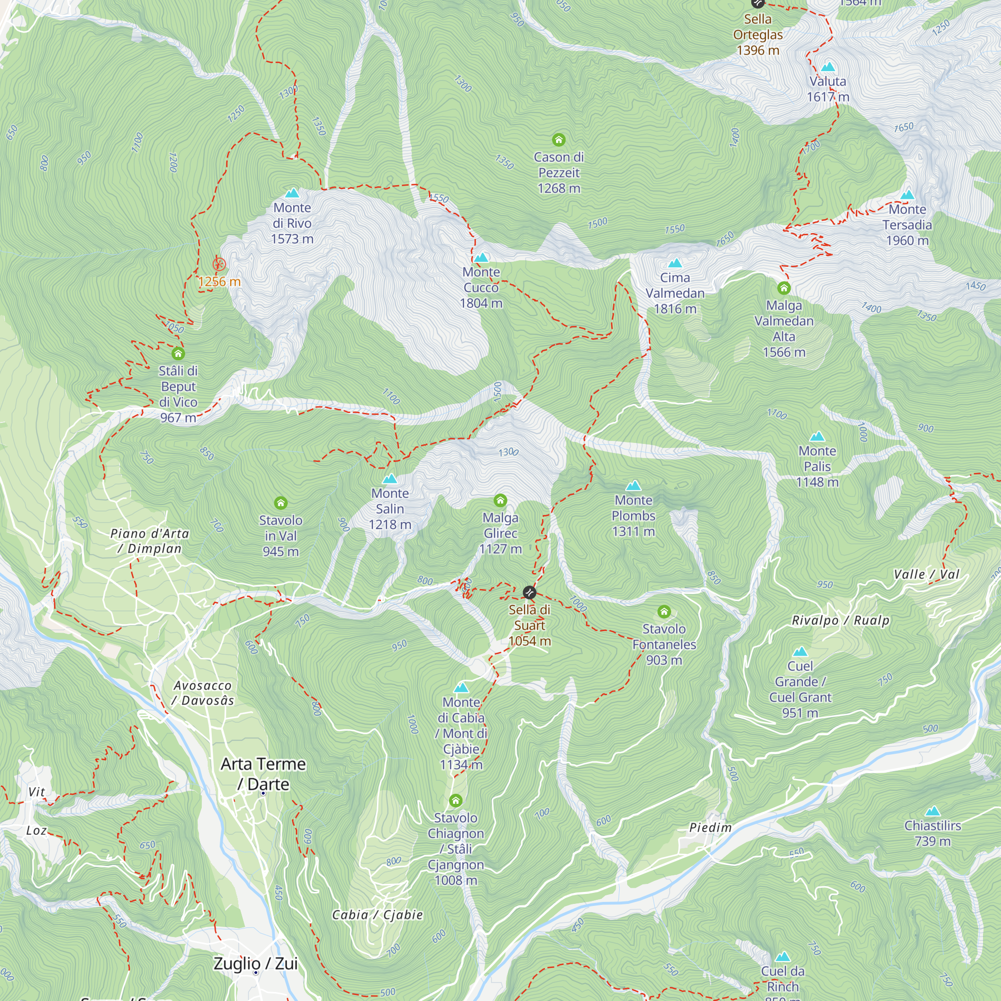 Malga Glirec map