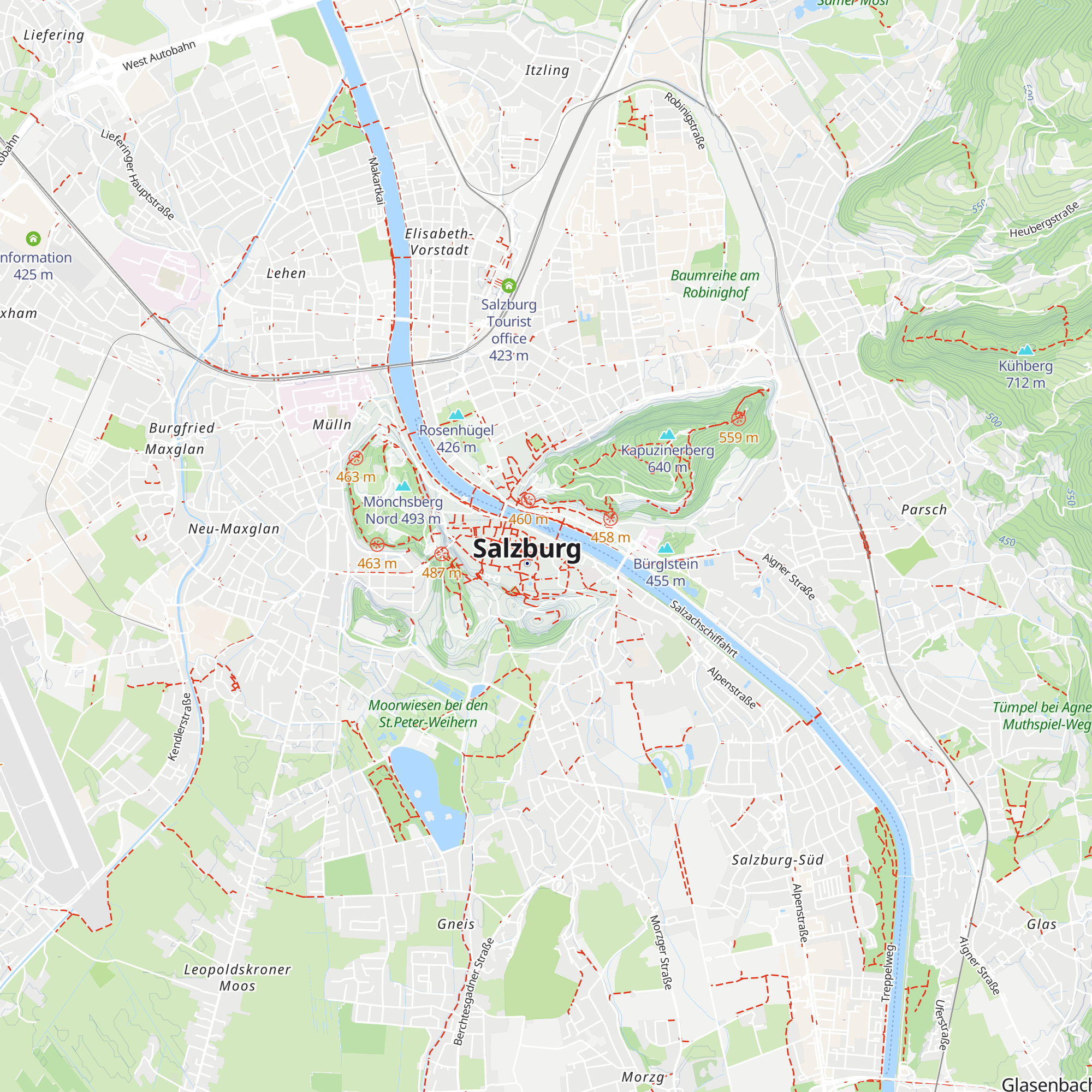 Tourist Info Mozartplatz map