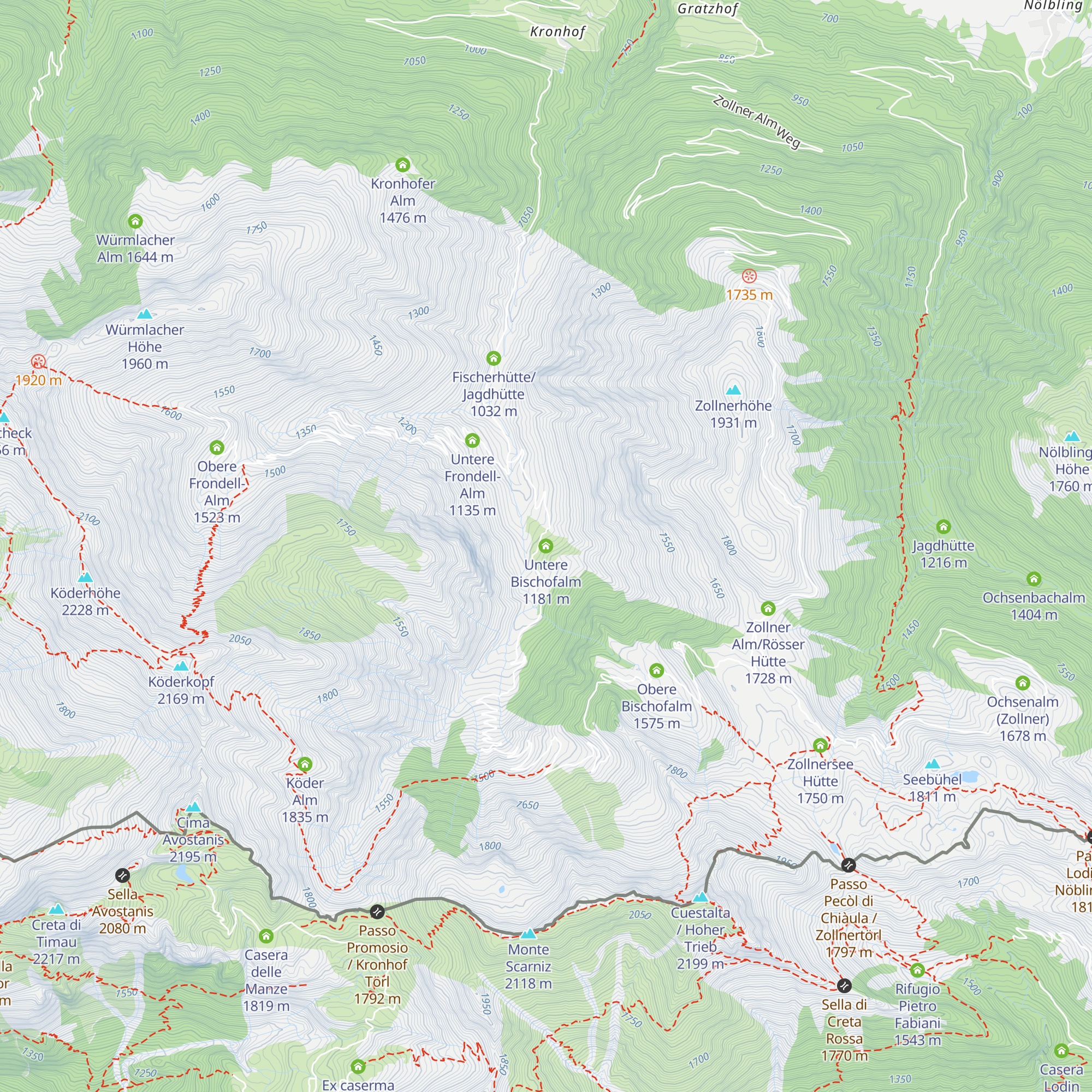 Untere Bischofalm map