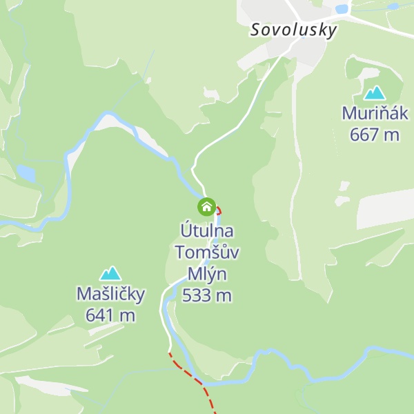 Map of Útulna Tomšův Mlýn