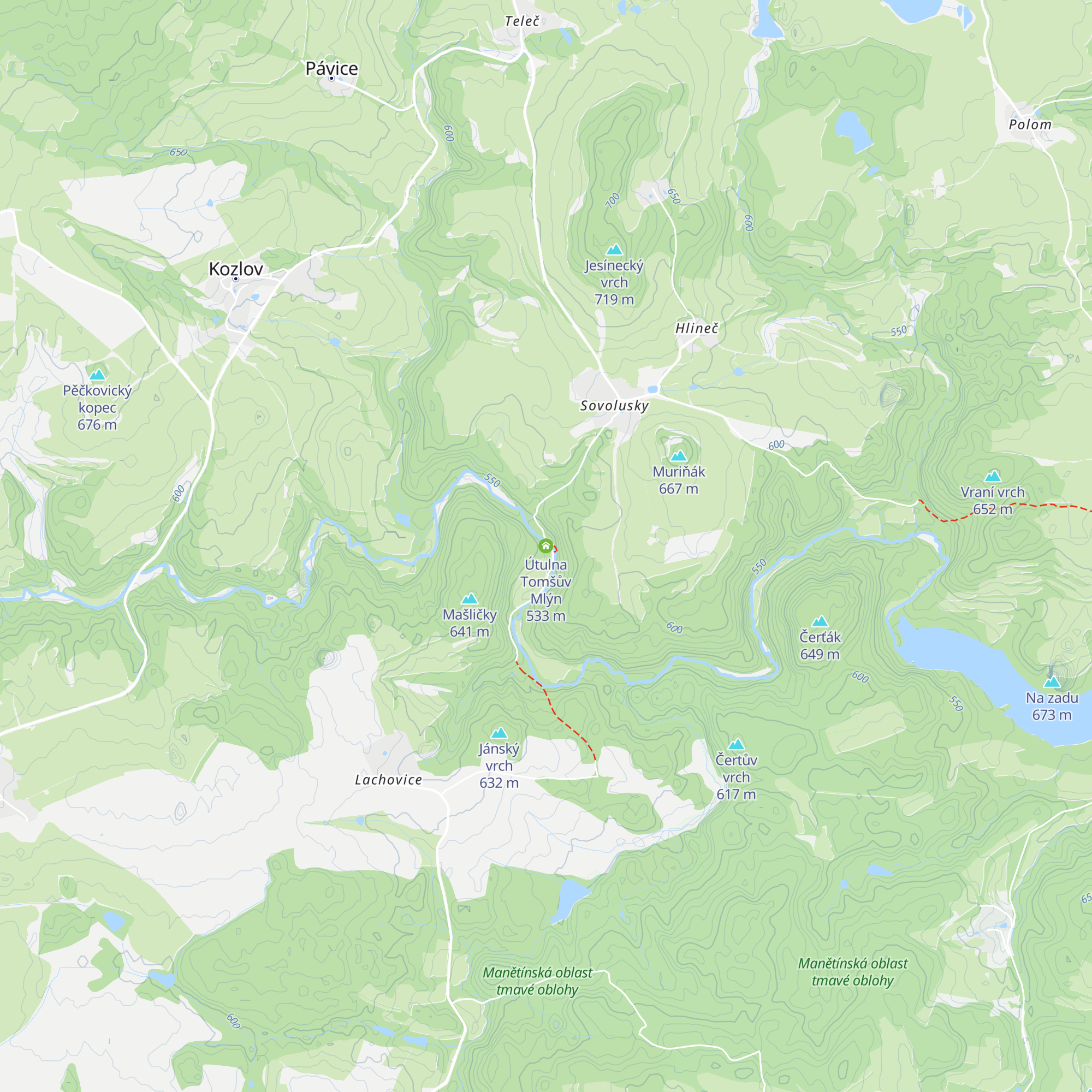 Útulna Tomšův Mlýn map