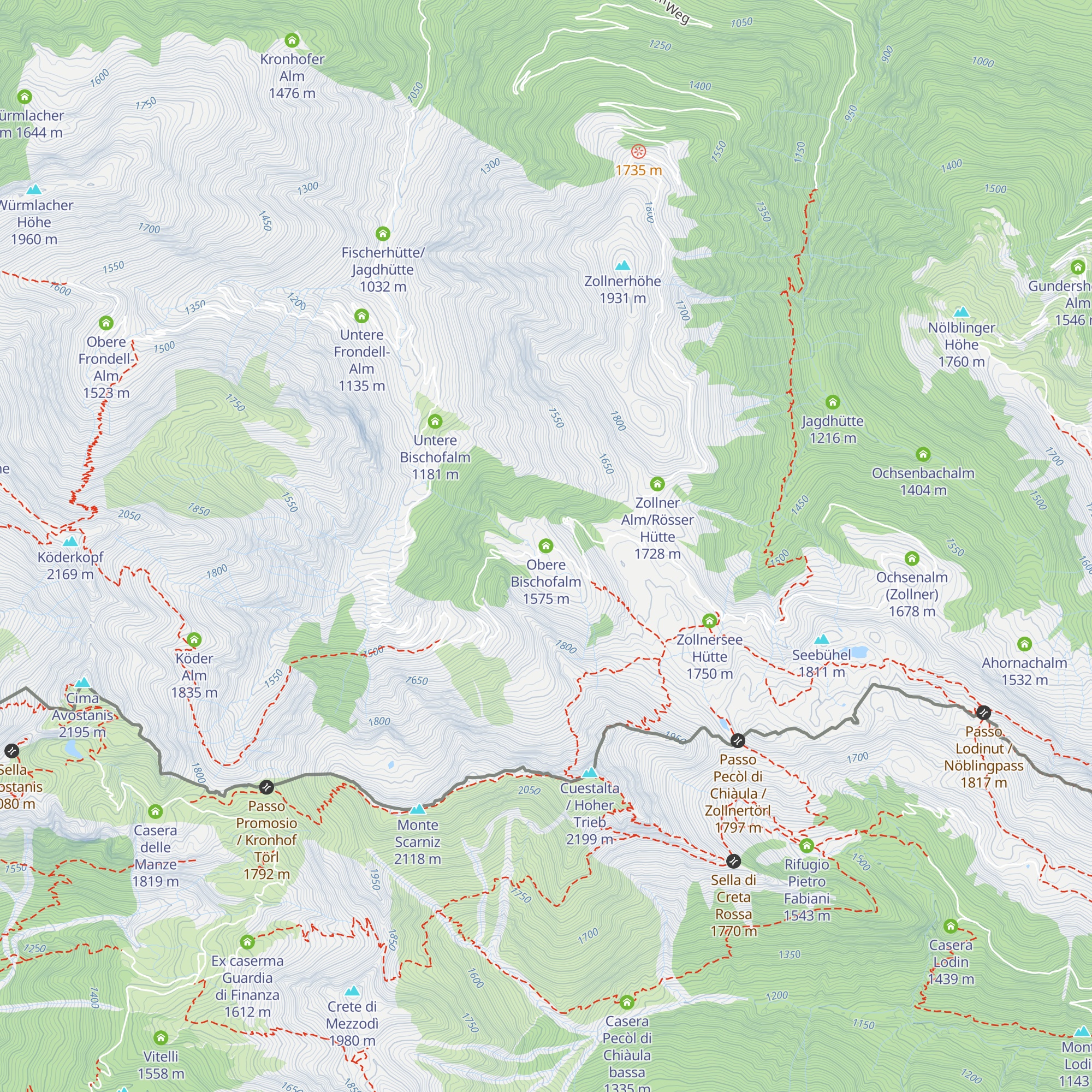 Obere Bischofalm map