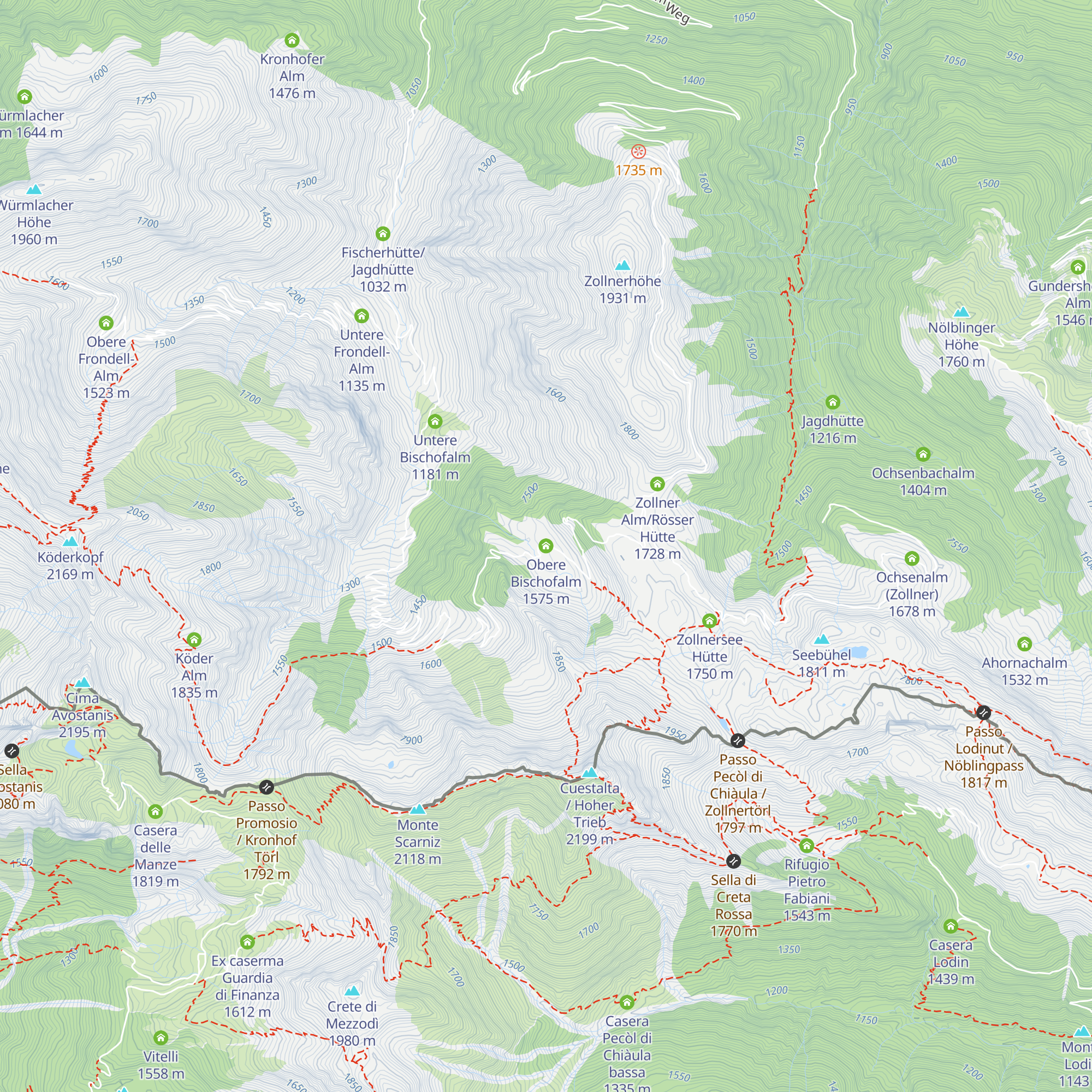 Obere Bischofalm map