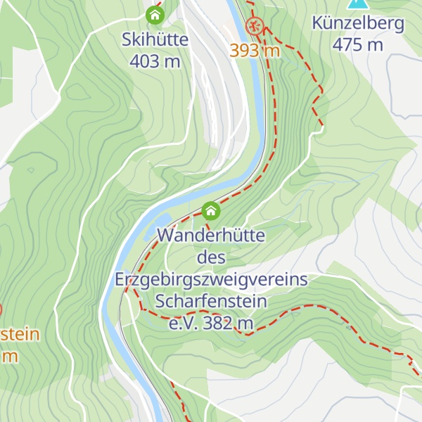 Map of Wanderhütte des Erzgebirgszweigvereins Scharfenstein e.V.