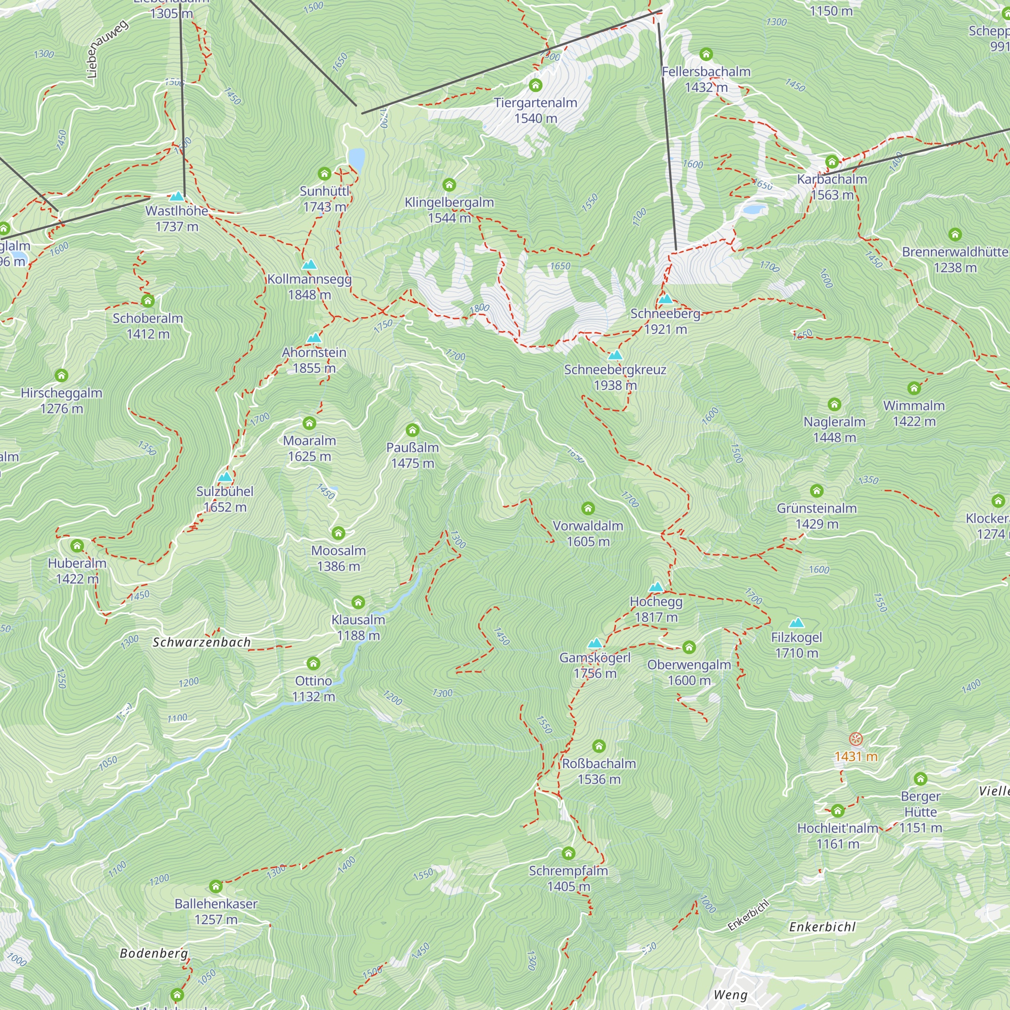 Klingelbergalm map