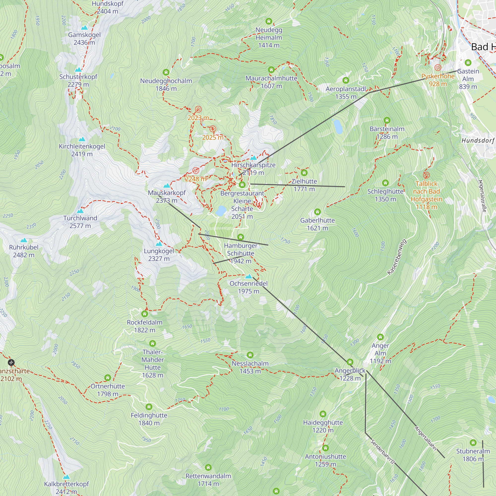 Weitmoser Schlossalm map
