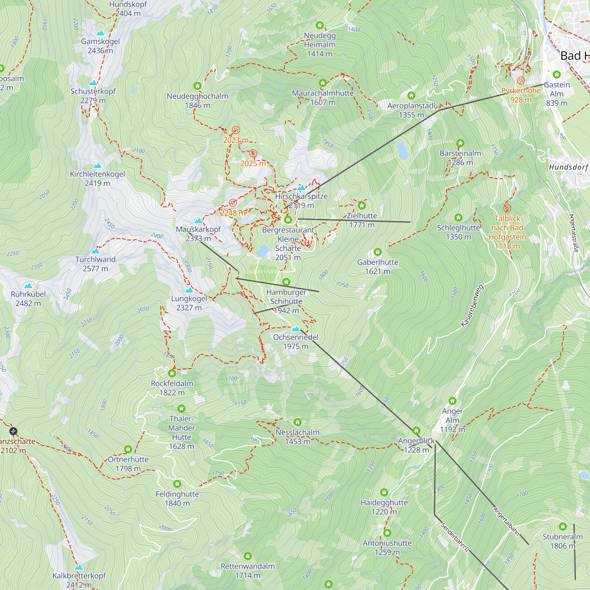 Weitmoser Schlossalm map