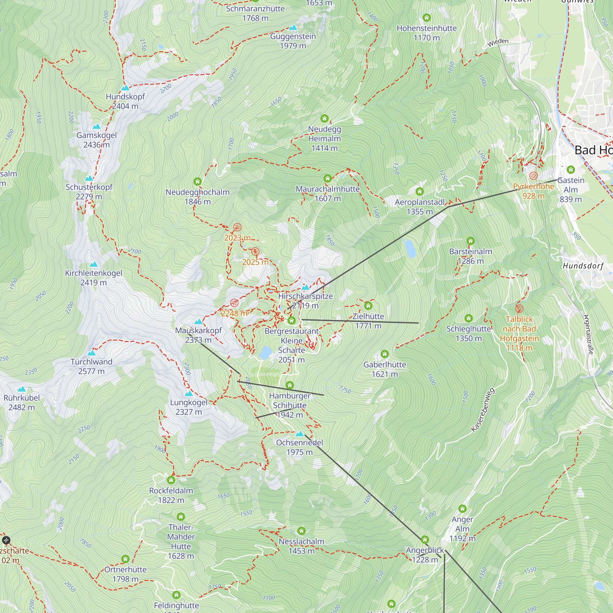 Starthütte map
