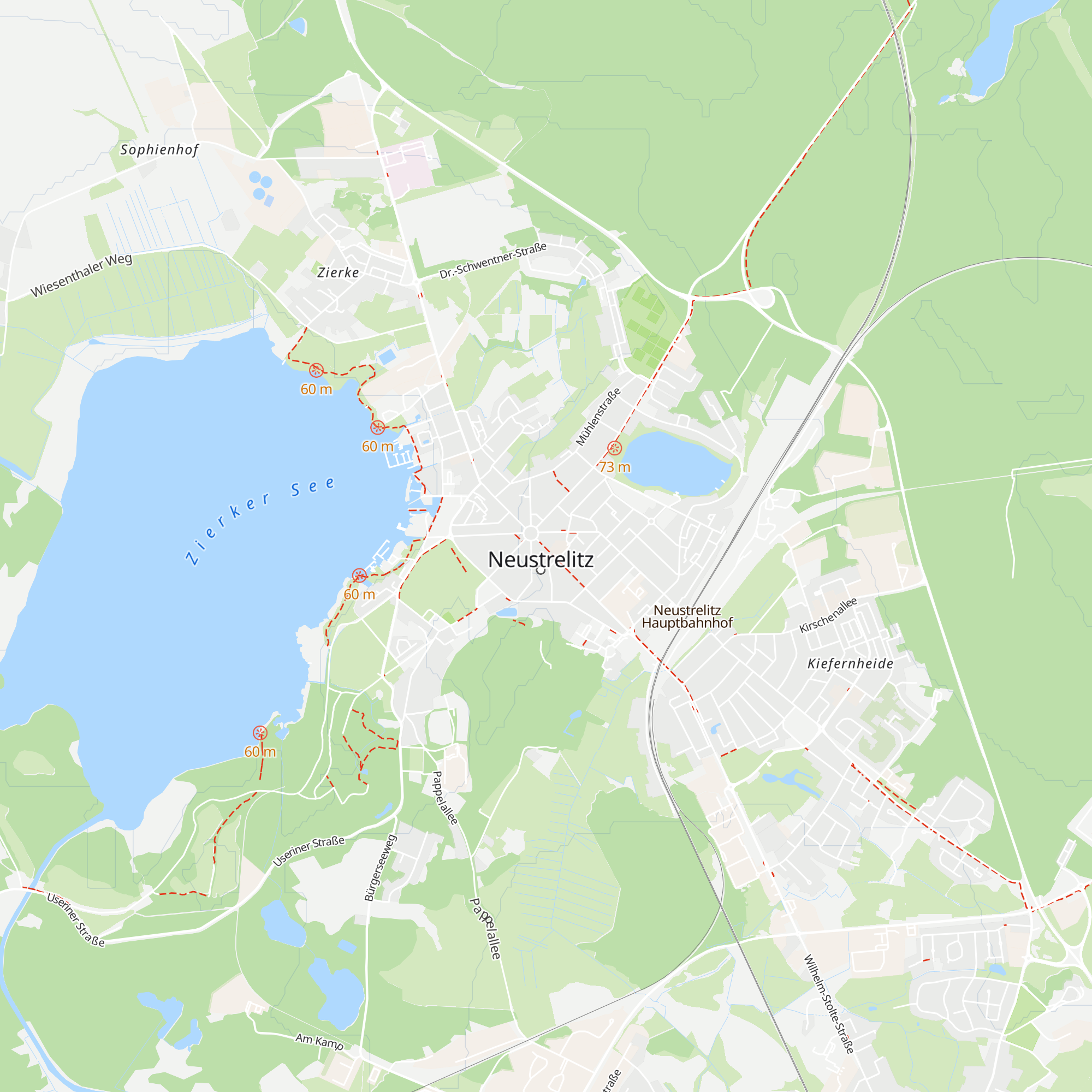 Touristinformation Neustrelitz map