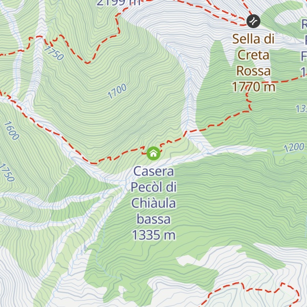 Map of Casera Pecòl di Chiàula bassa