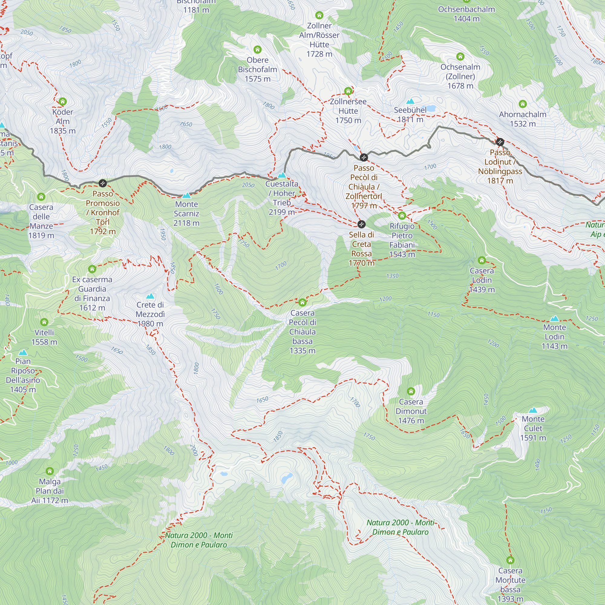 Casera Pecòl di Chiàula bassa map