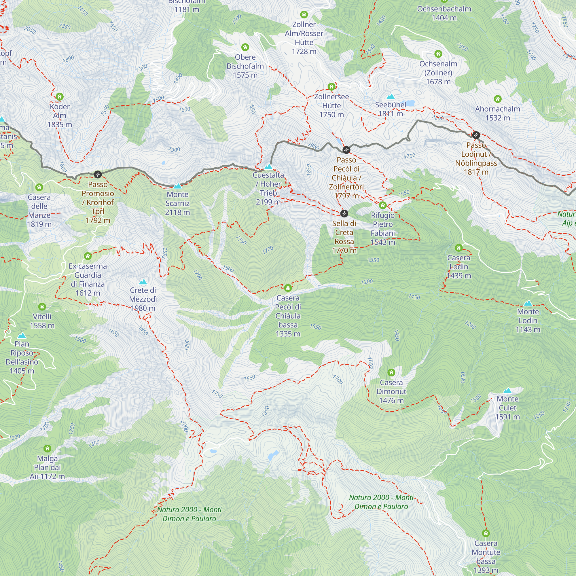 Casera Pecòl di Chiàula bassa map